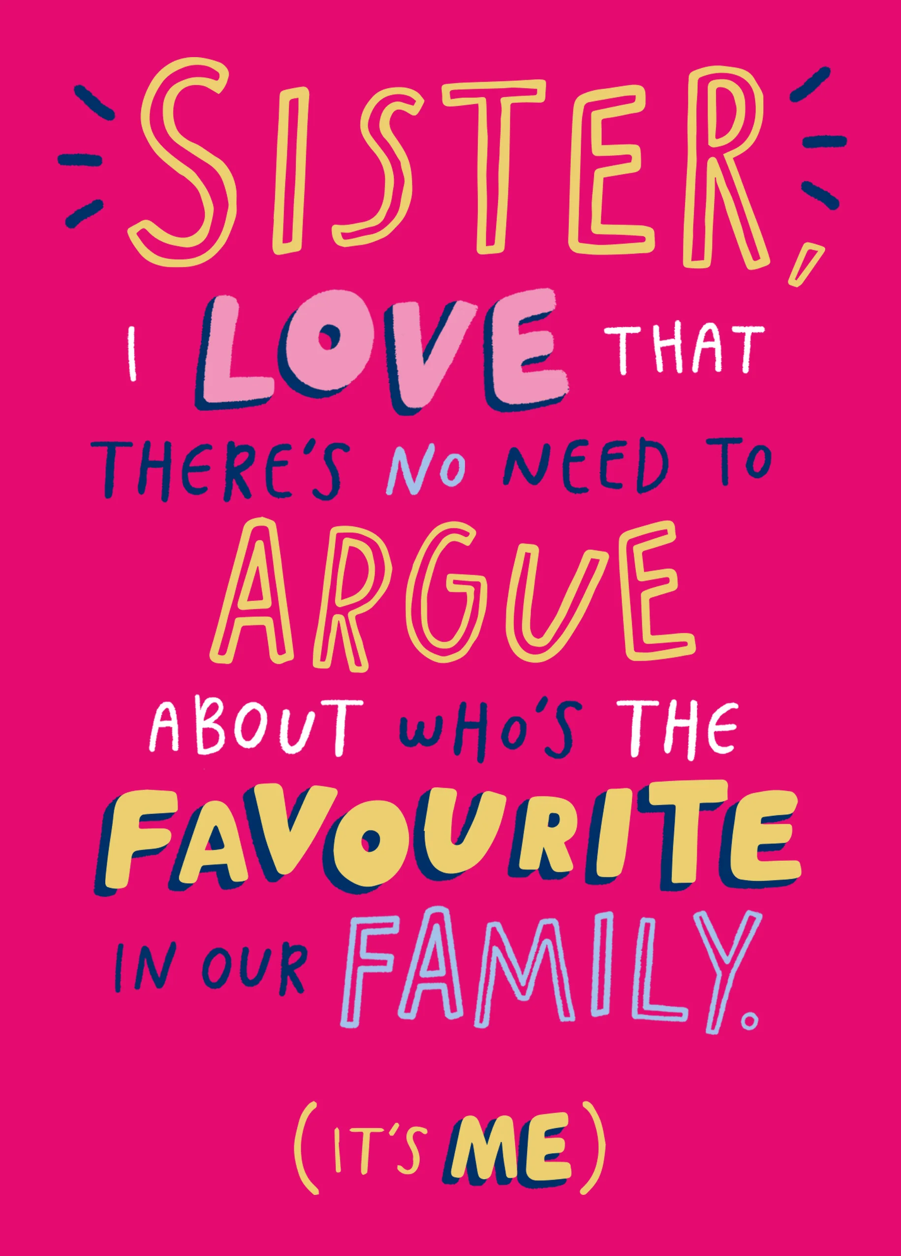 Personalised Funny Card For Favourite Sister