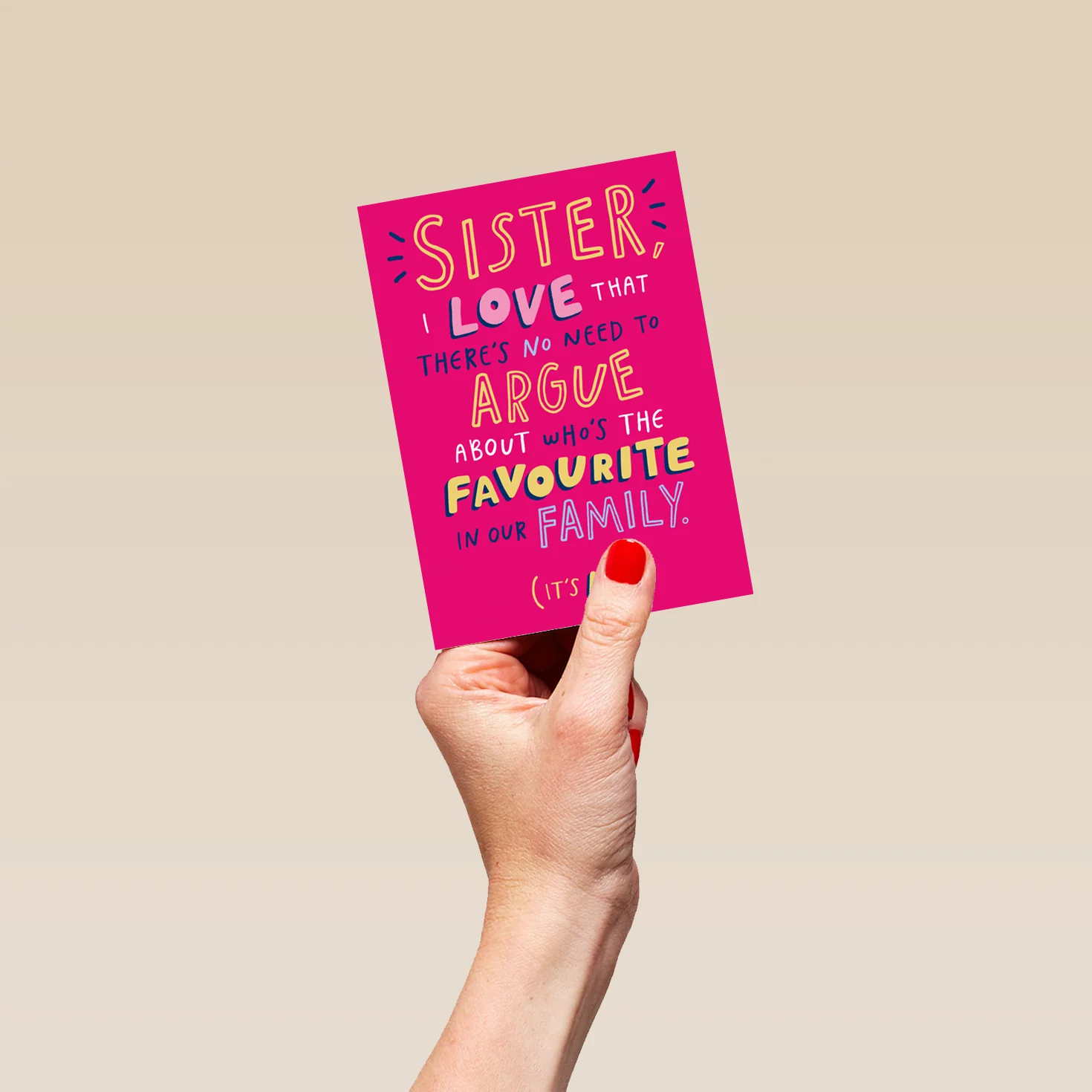 Personalised Funny Card For Favourite Sister - Image 4