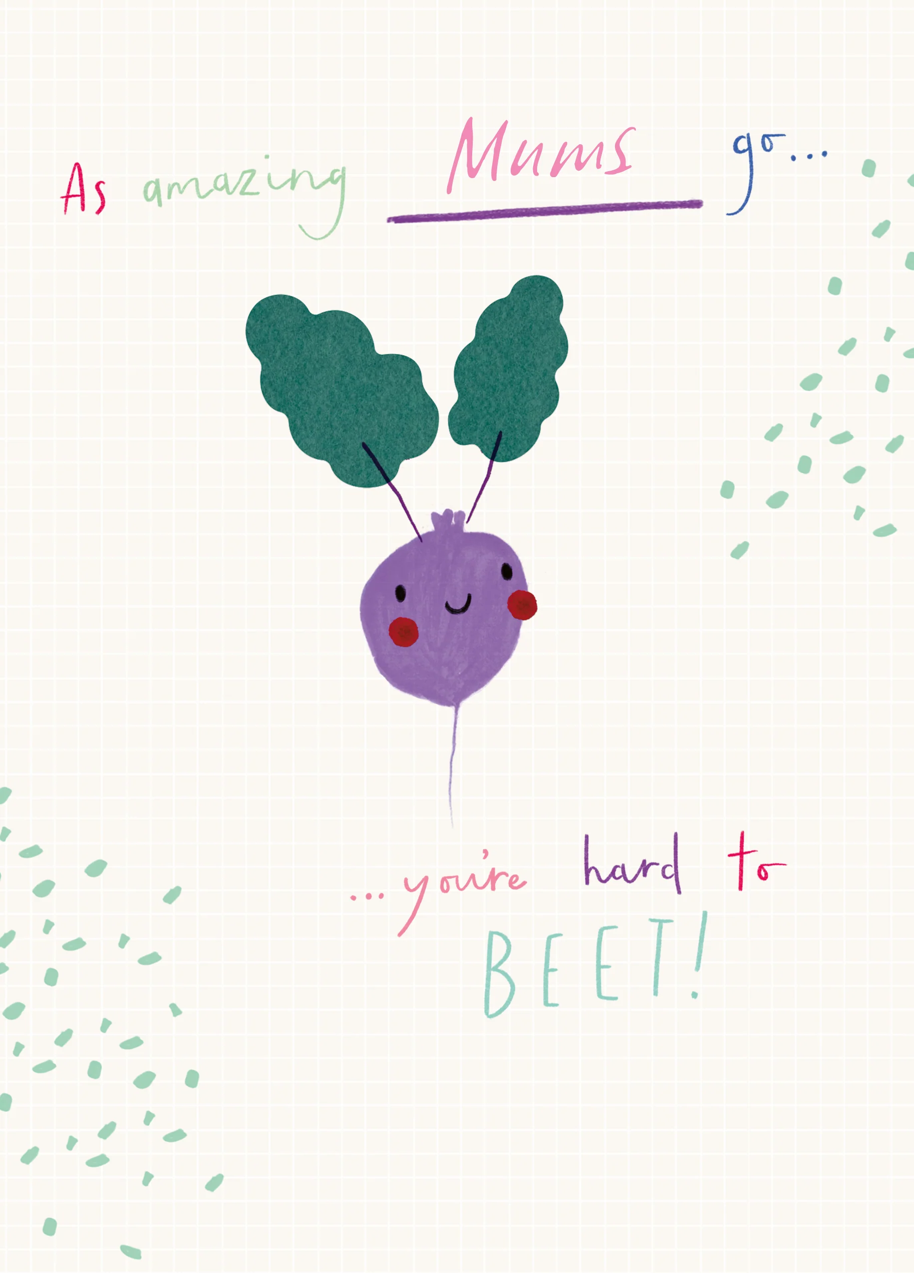Personalised Funny Cartoon Beetroot Mother's Day Card For Mum