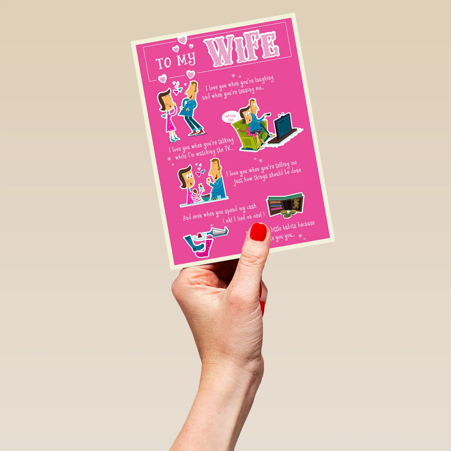 Personalised Funny Cartoon Card For Wife - Image 5