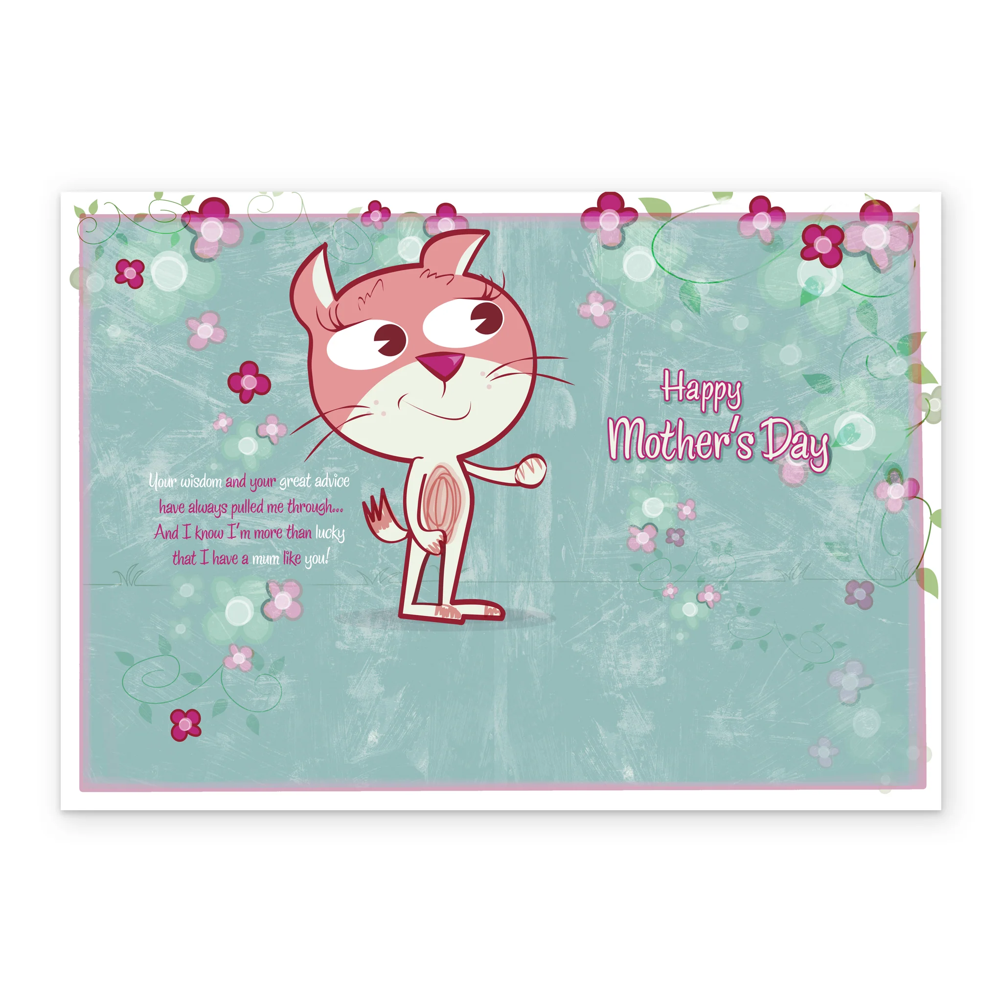 Personalised Funny Cartoon Cat Message Mother's Day Card - Image 3
