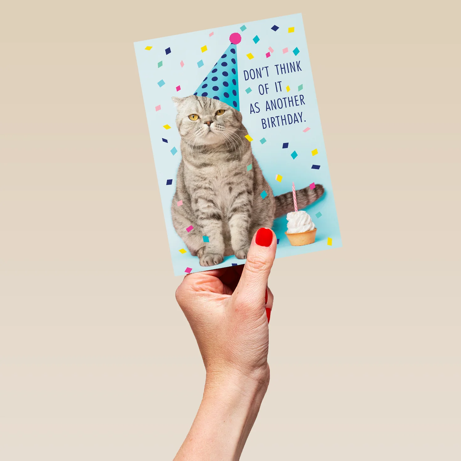 Personalised Funny Cat In Party Hat Birthday Card - Image 5