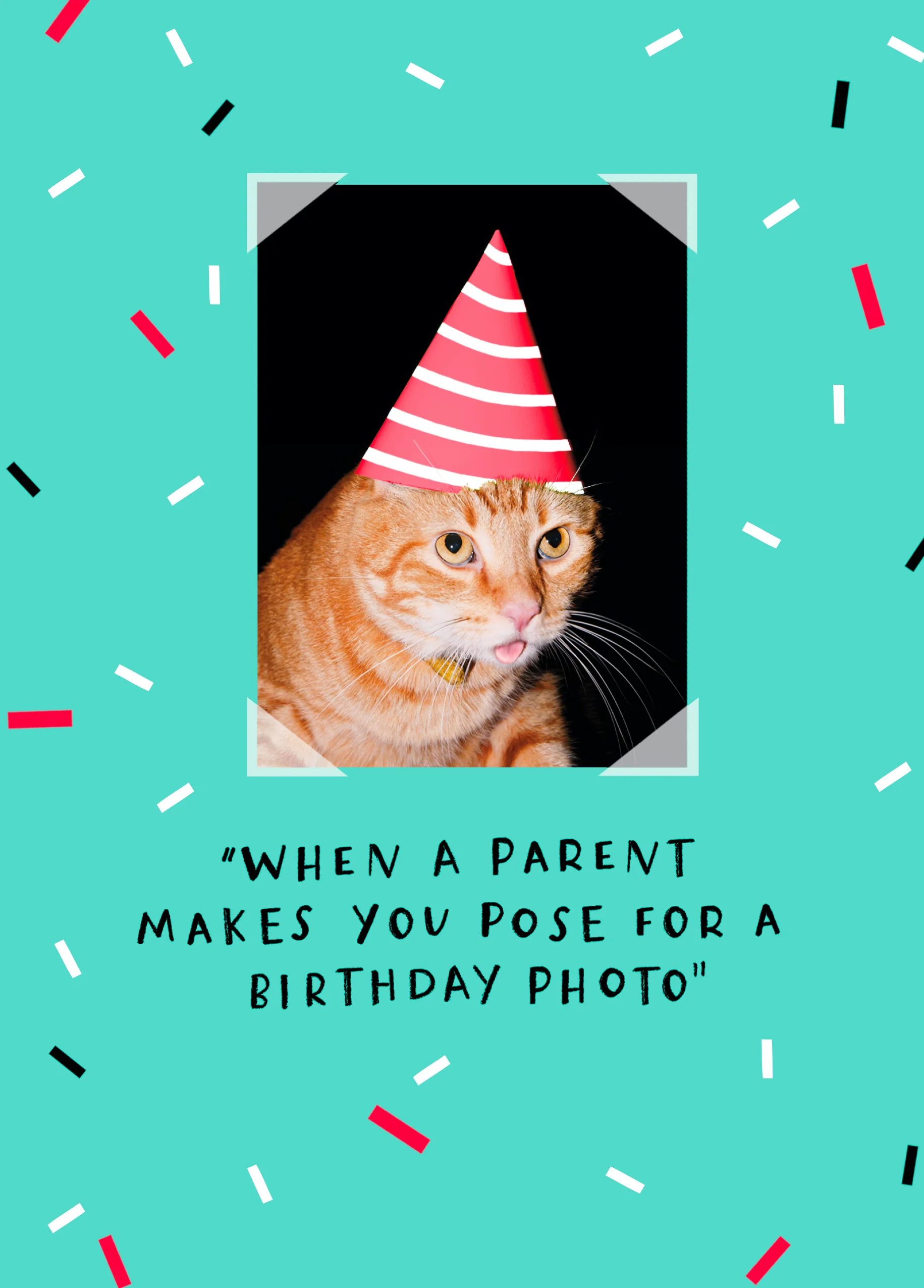 Personalised Funny Cat Kids Birthday Card