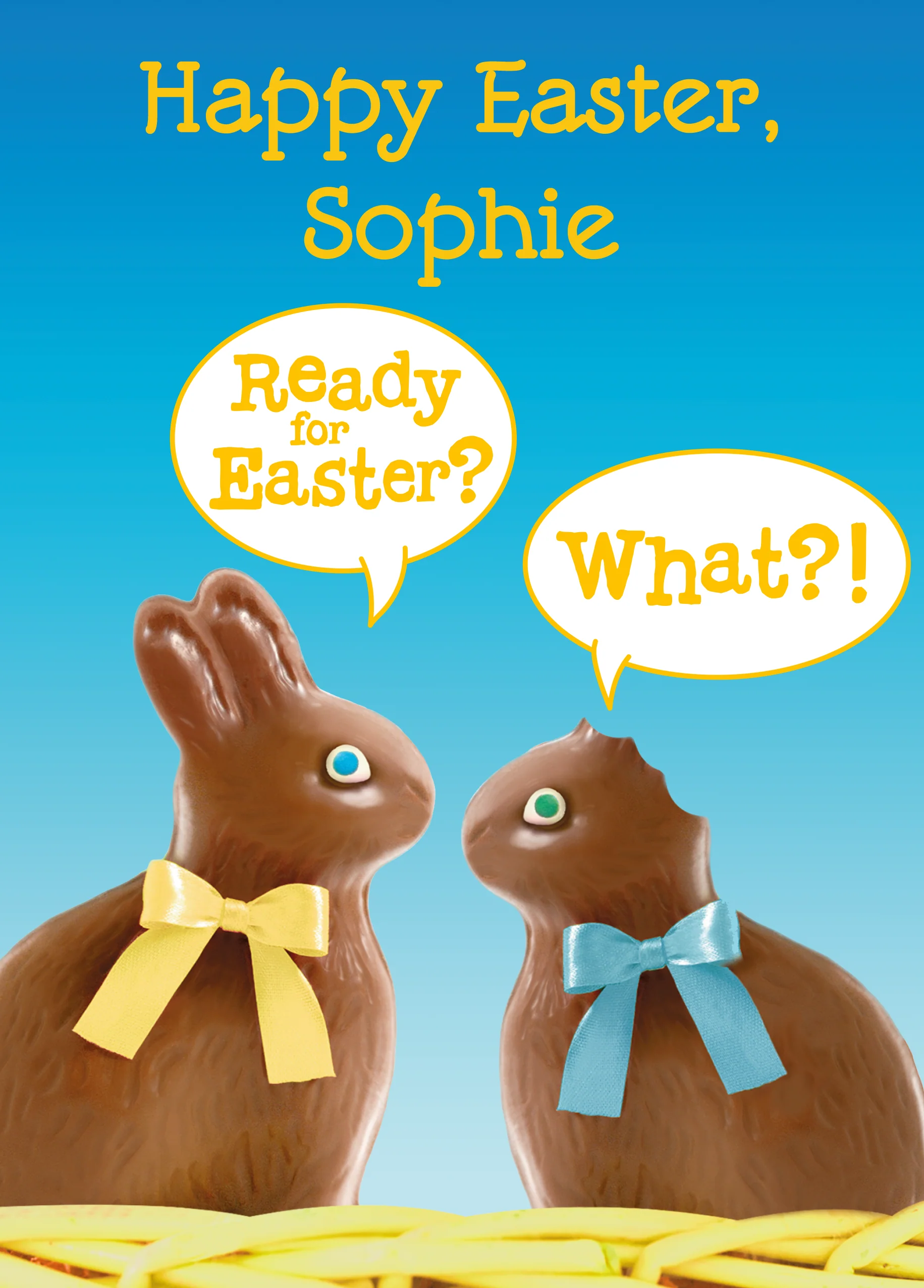Personalised Funny Chocolate Bunnies Easter Card