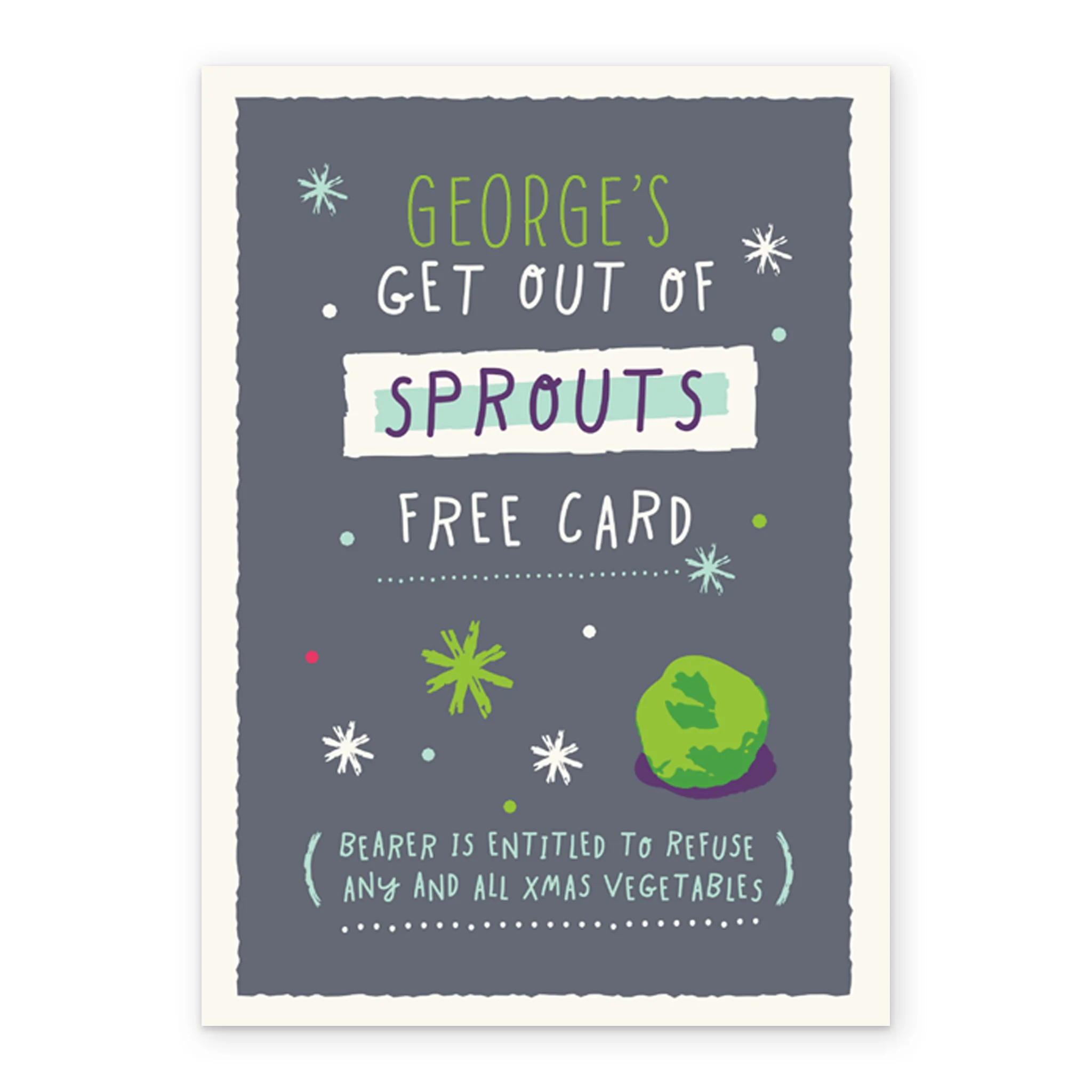 Personalised & Editable Funny Sprouts Christmas Card for Him - Image 2