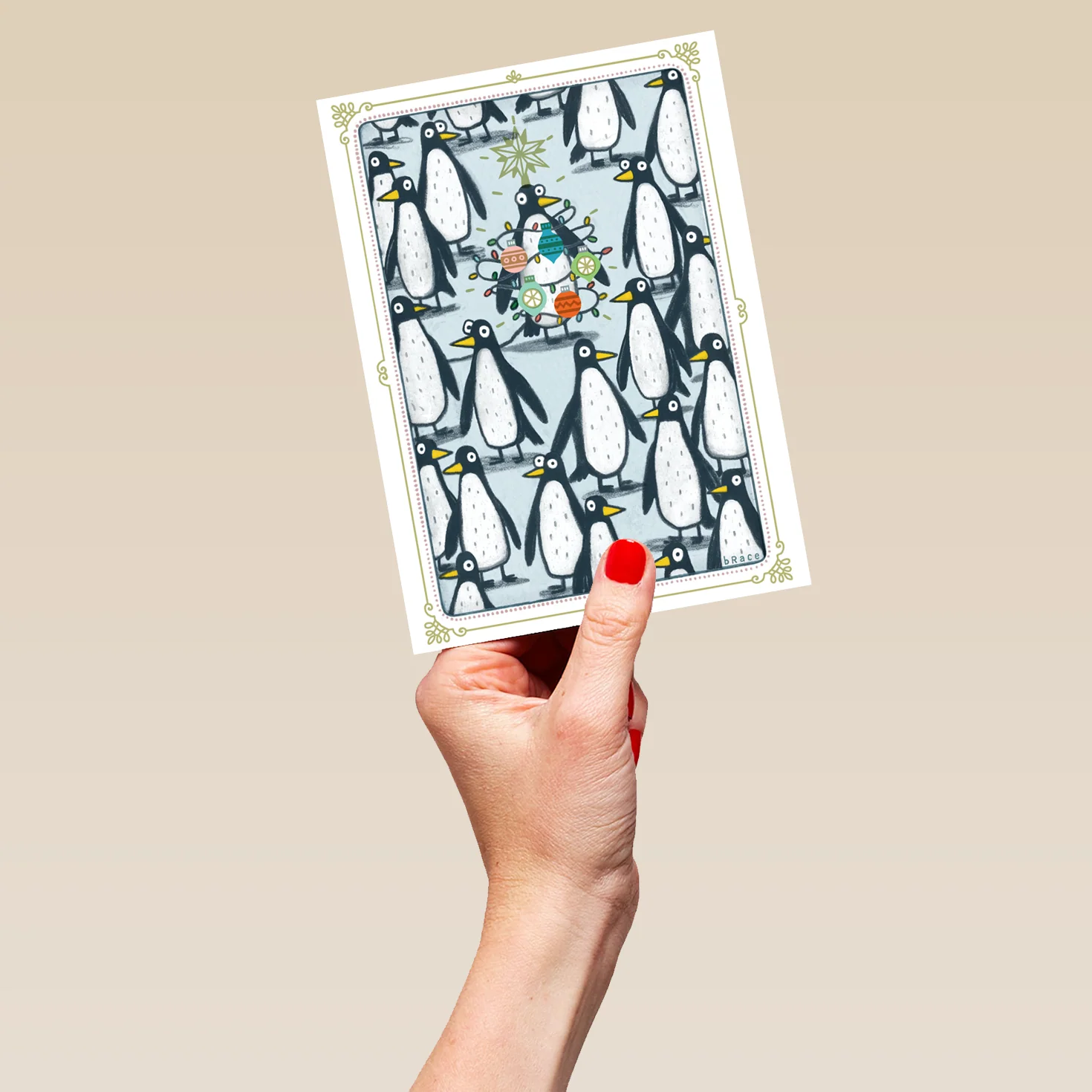 Personalised Funny Christmas Shoebox Cartoon Penguins Card - Image 5