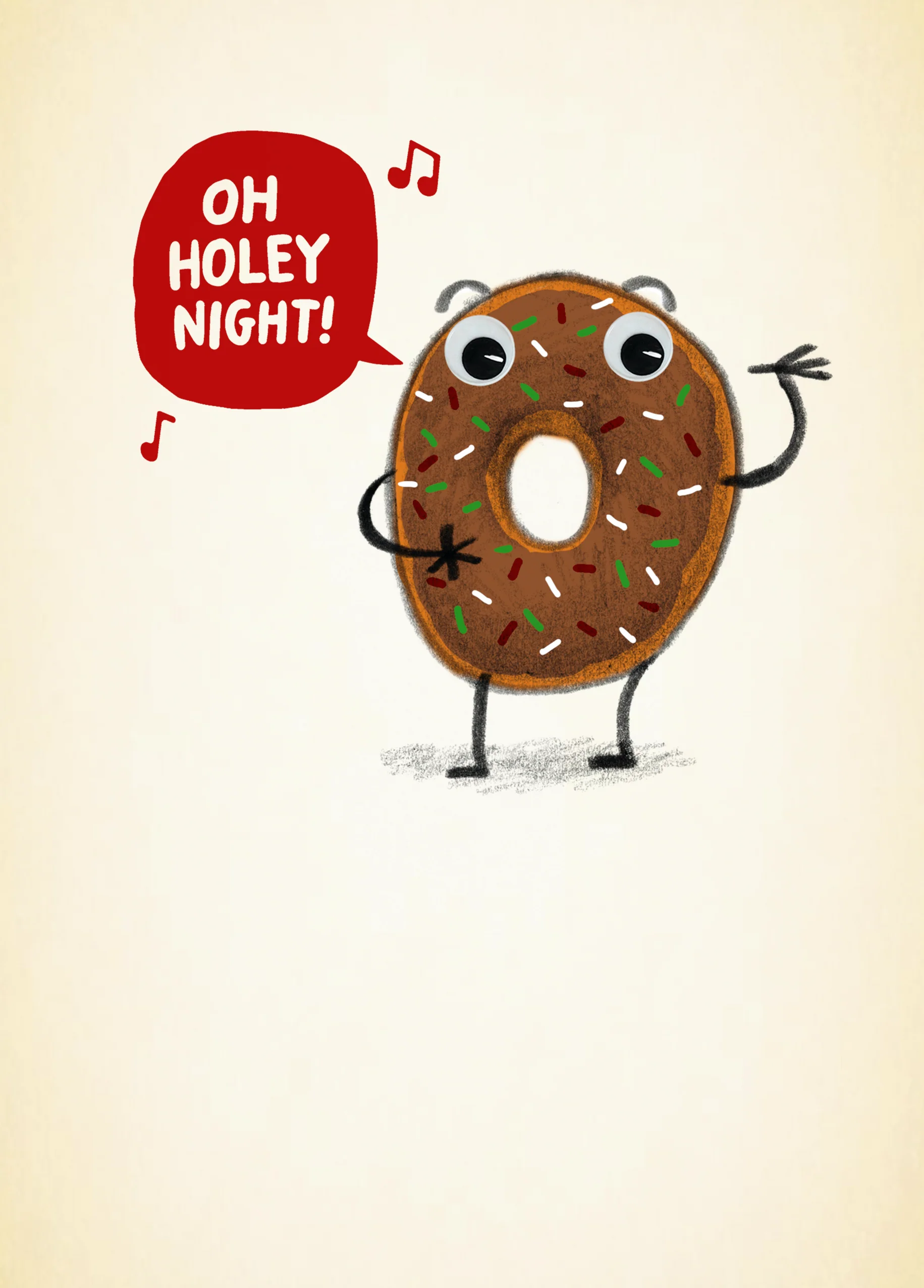 Personalised Funny Christmas Shoebox Donut Sketch Holey Night Card