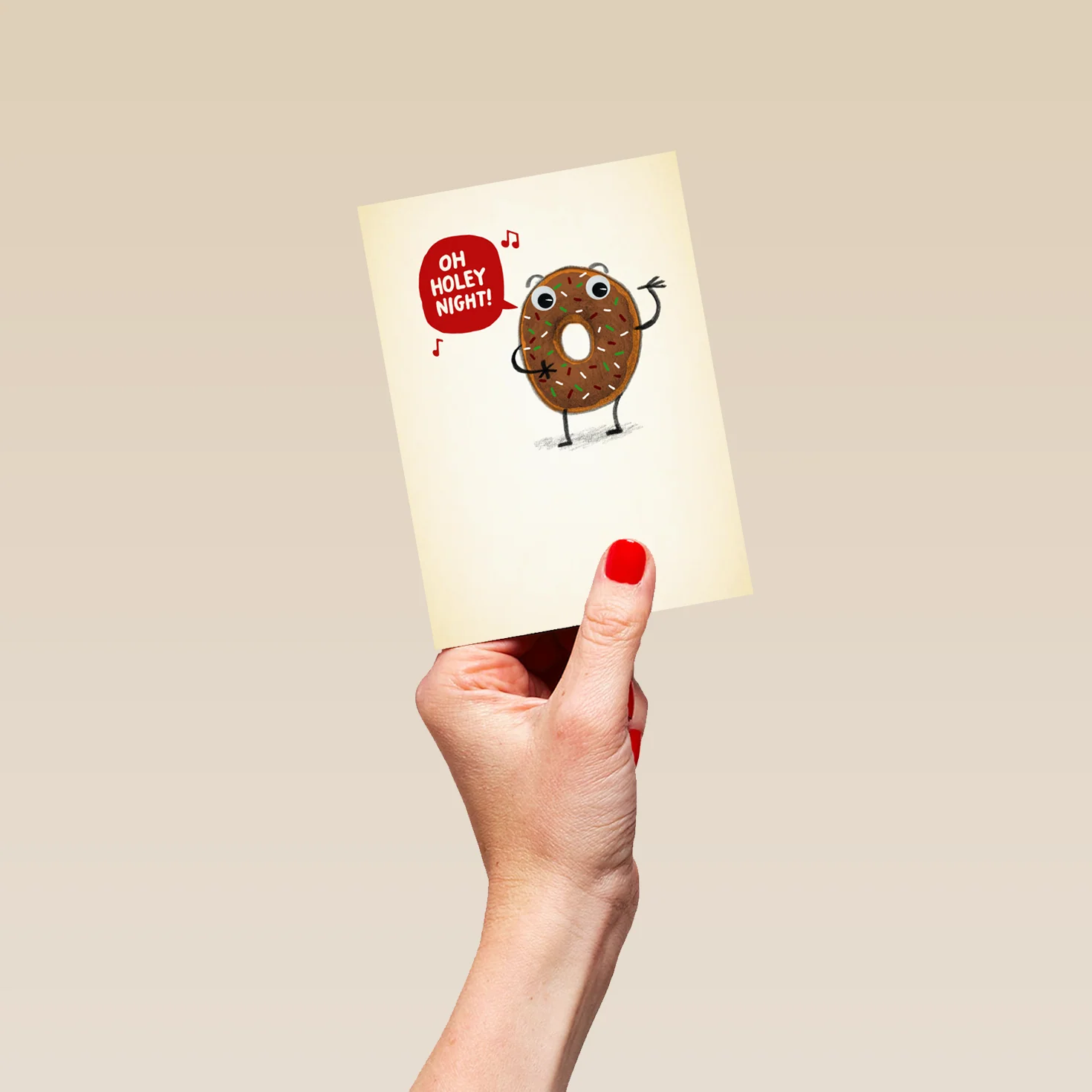 Personalised Funny Christmas Shoebox Donut Sketch Holey Night Card - Image 4