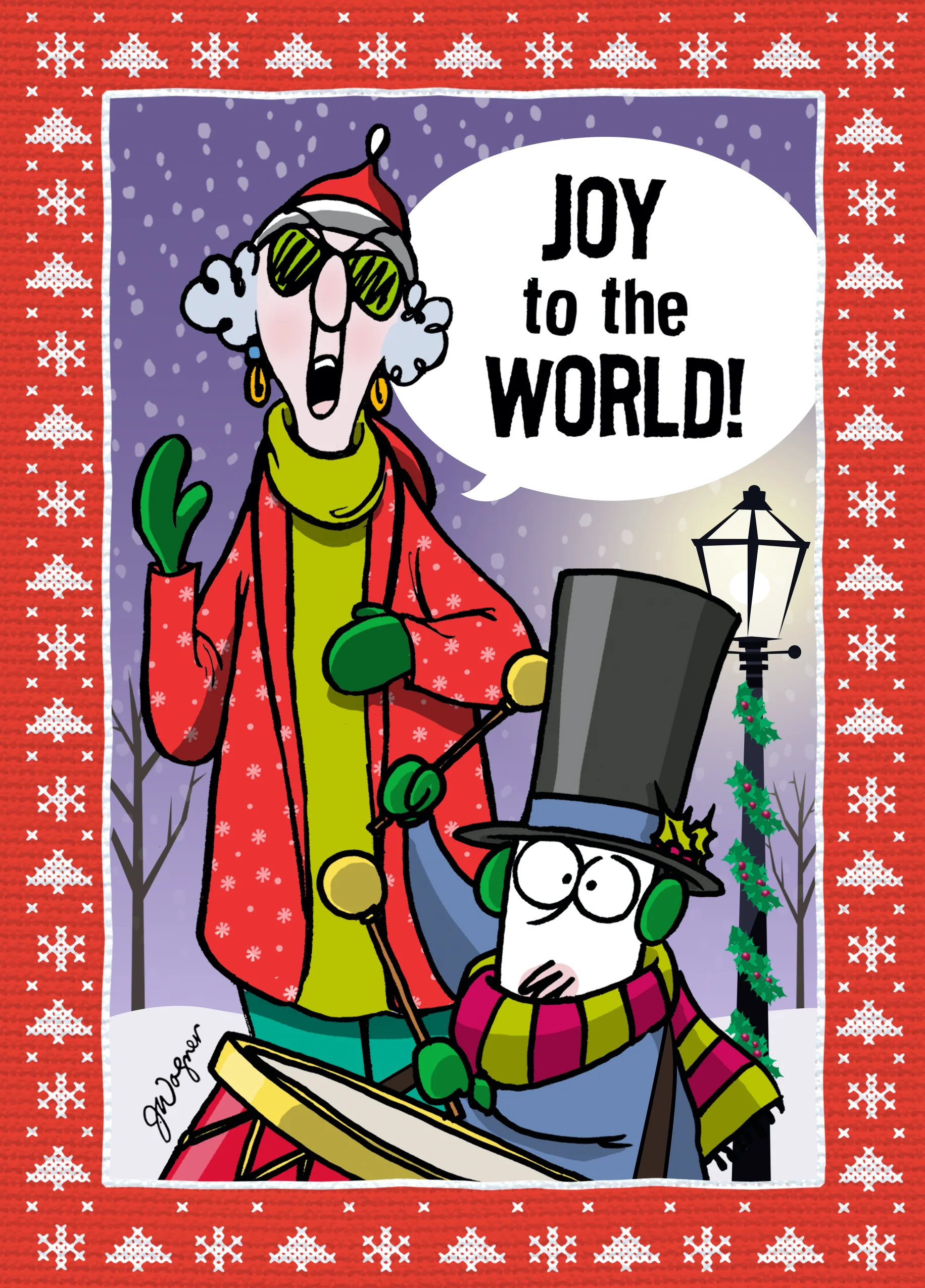 Personalised Funny Christmas Shoebox Maxine Joy To The World Card