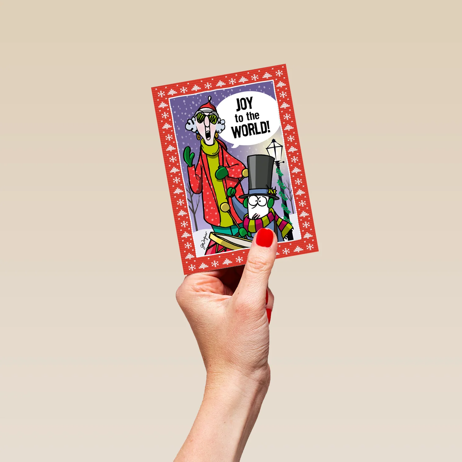 Personalised Funny Christmas Shoebox Maxine Joy To The World Card - Image 4