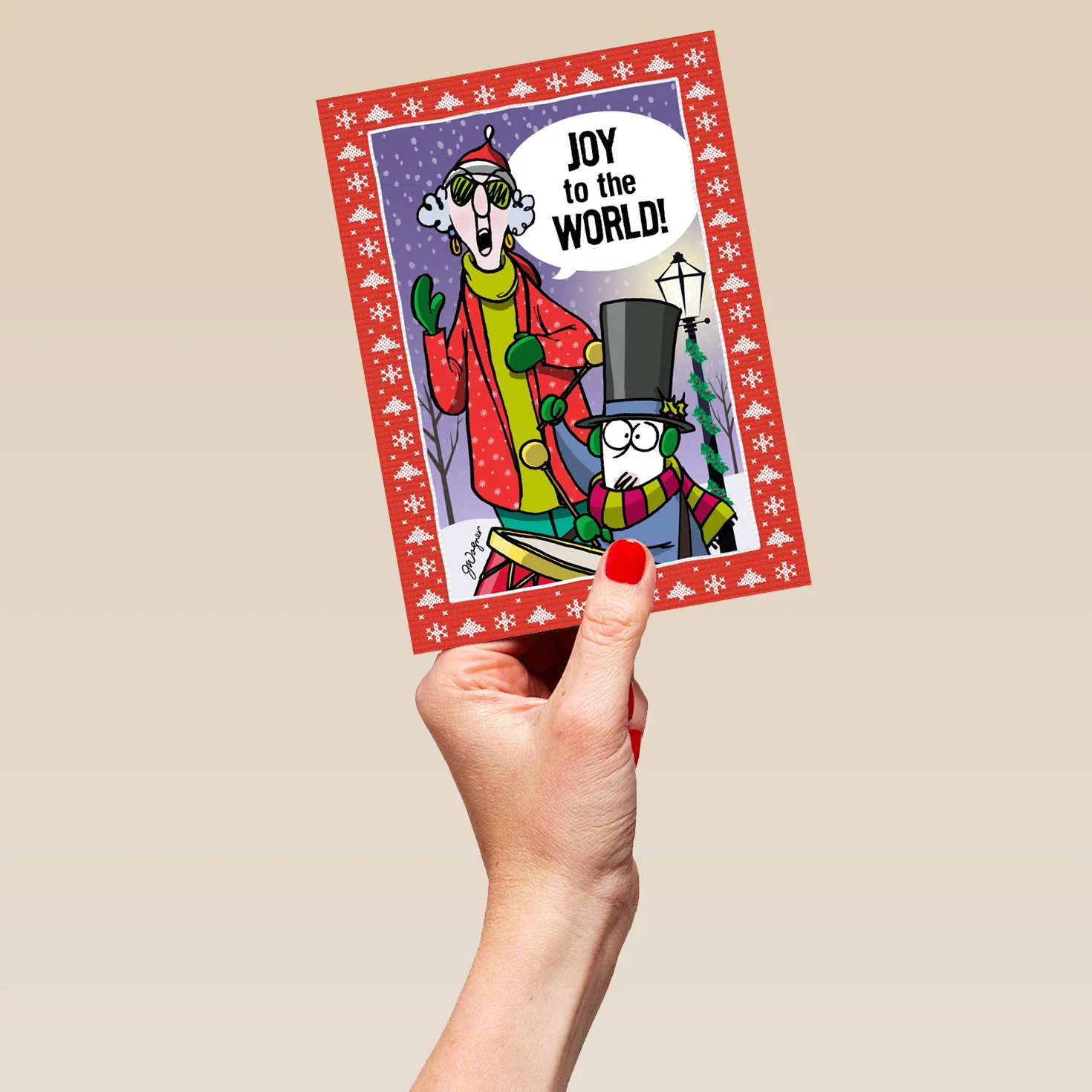 Personalised Funny Christmas Shoebox Maxine Joy To The World Card - Image 5