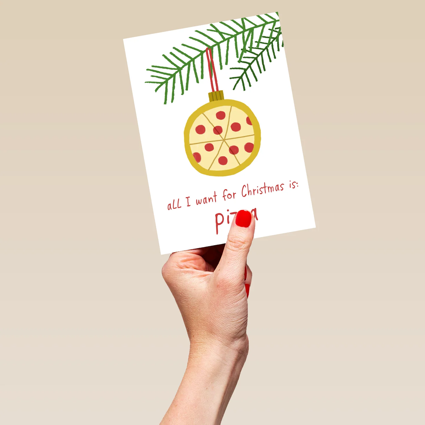 Personalised Funny Christmas Tree Pizza Card - Image 5