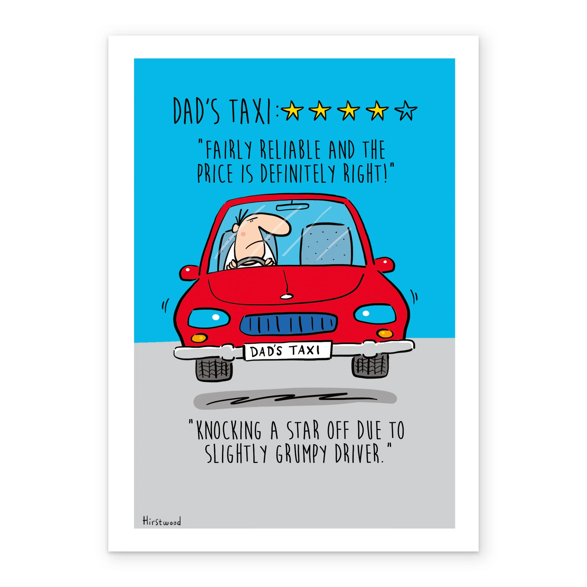 Personalised Funny 'Dad's Taxi 4 Stars' Father's Day Card for Dad - Image 2
