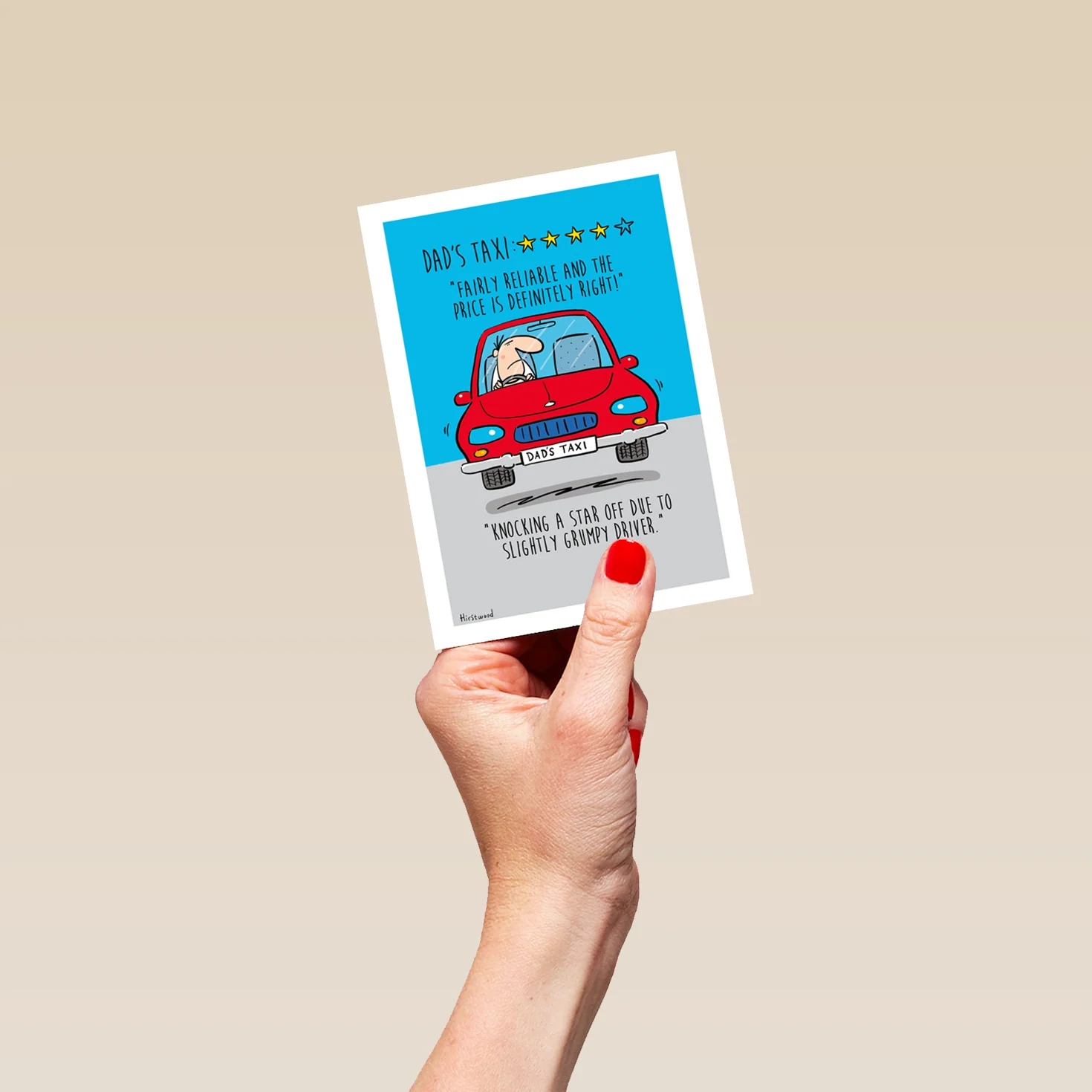 Personalised Funny 'Dad's Taxi 4 Stars' Father's Day Card for Dad - Image 4