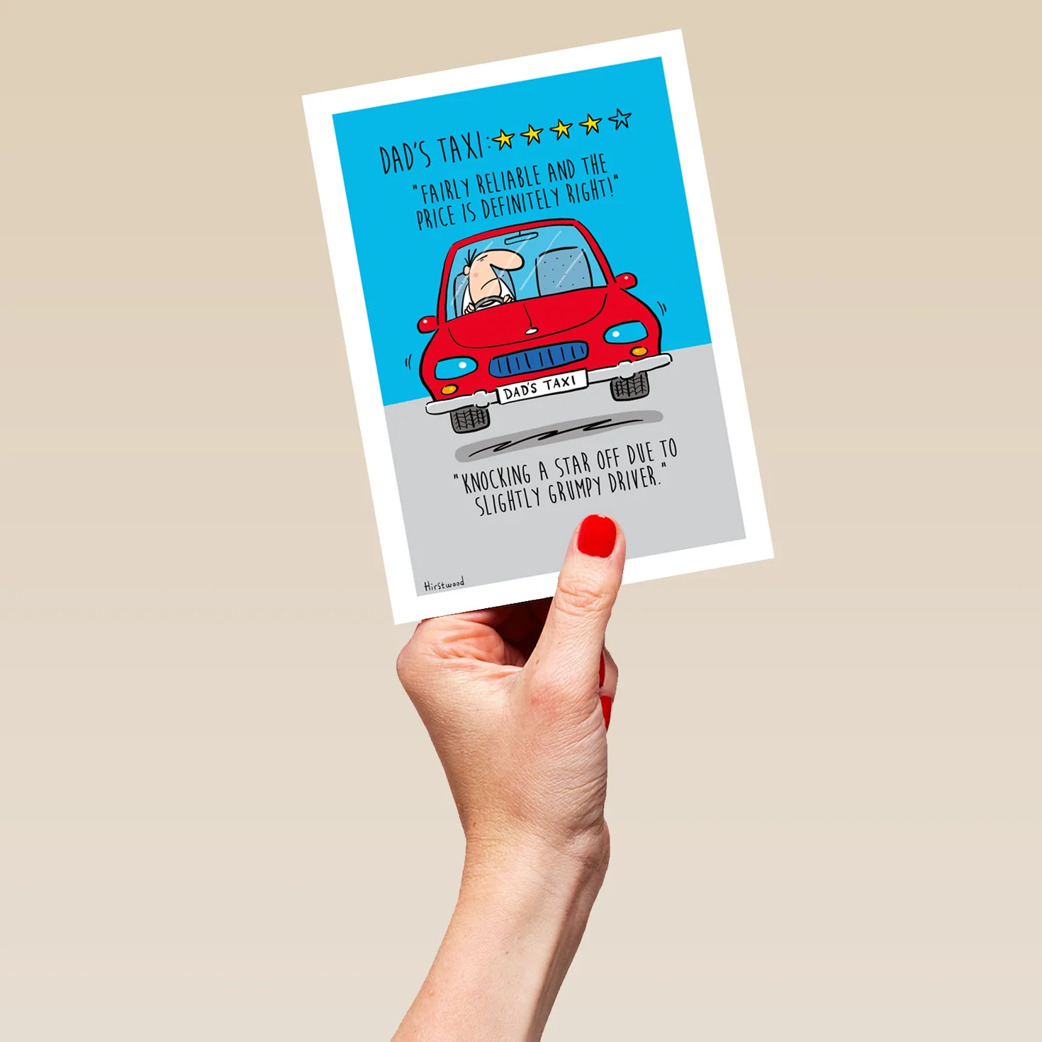 Personalised Funny 'Dad's Taxi 4 Stars' Father's Day Card for Dad - Image 5
