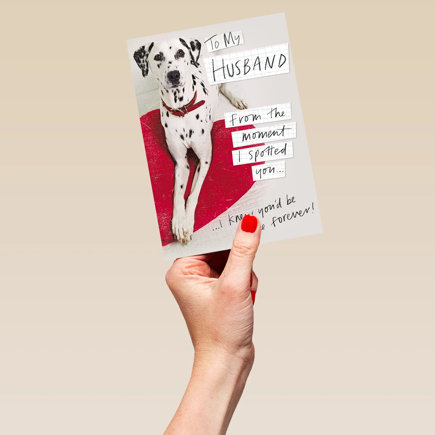 Personalised Funny Dalmatian Valentine's Day Card for Husband - Image 5