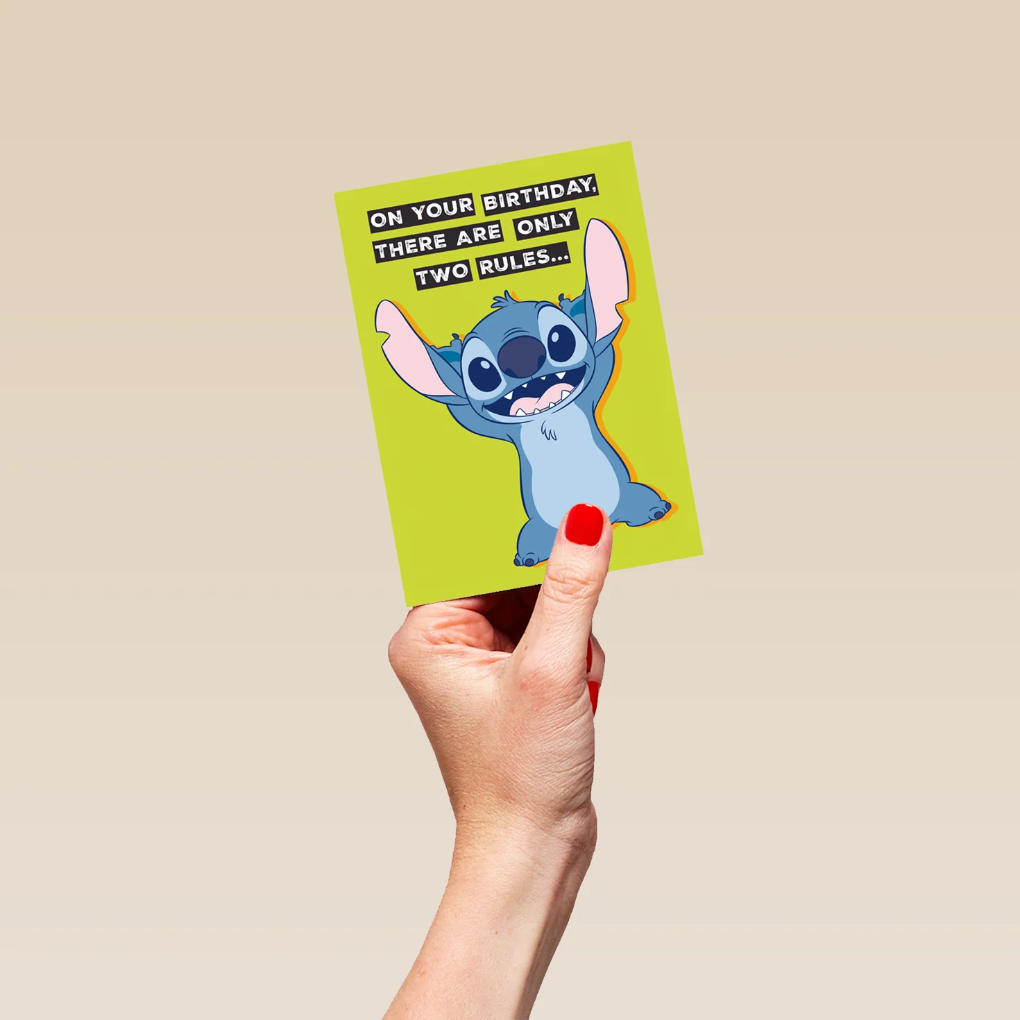 Personalised Funny Disney Lilo & Stitch "2 Rules" Birthday Card - Image 4