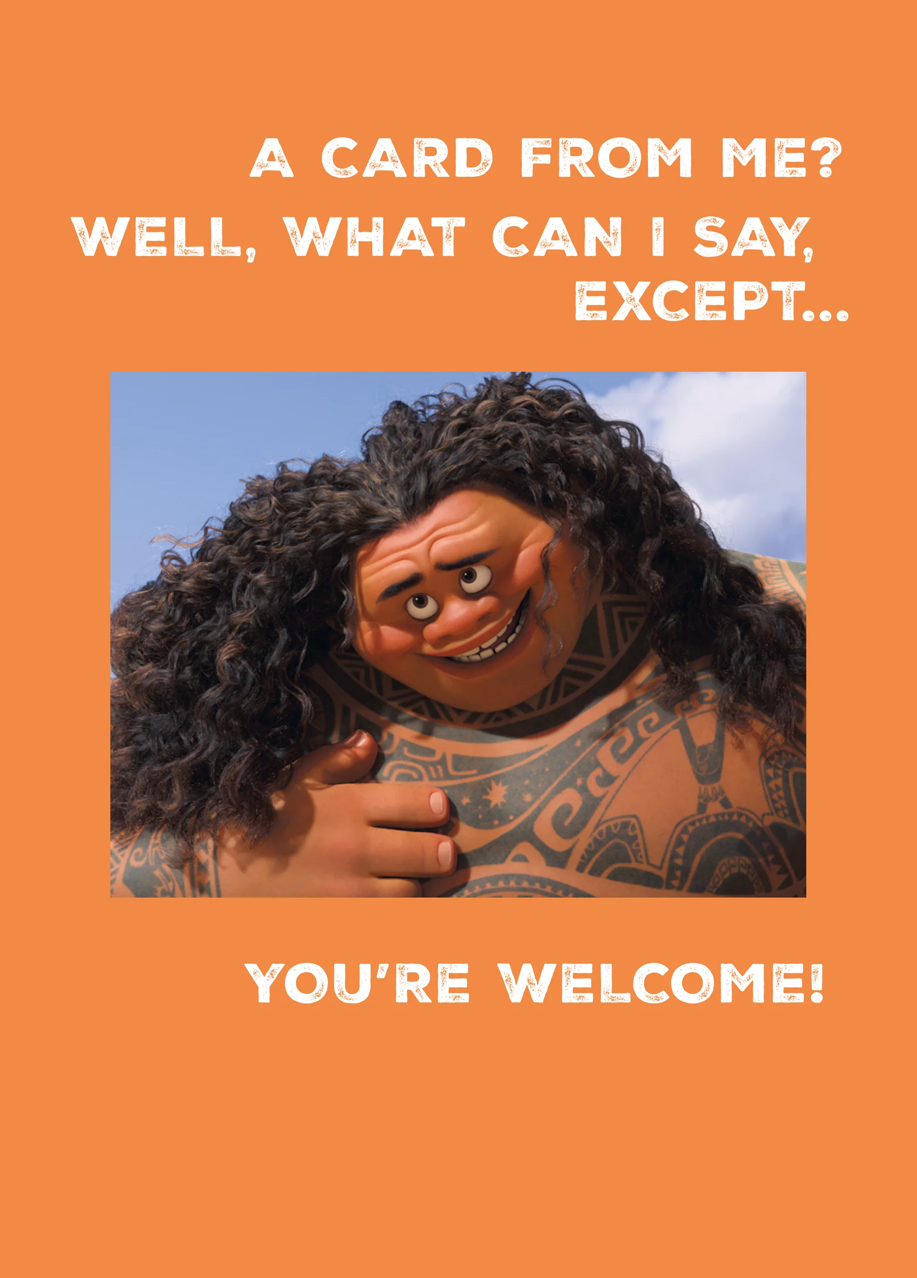 Personalised Funny Disney Moana "You're Welcome!" Birthday Card