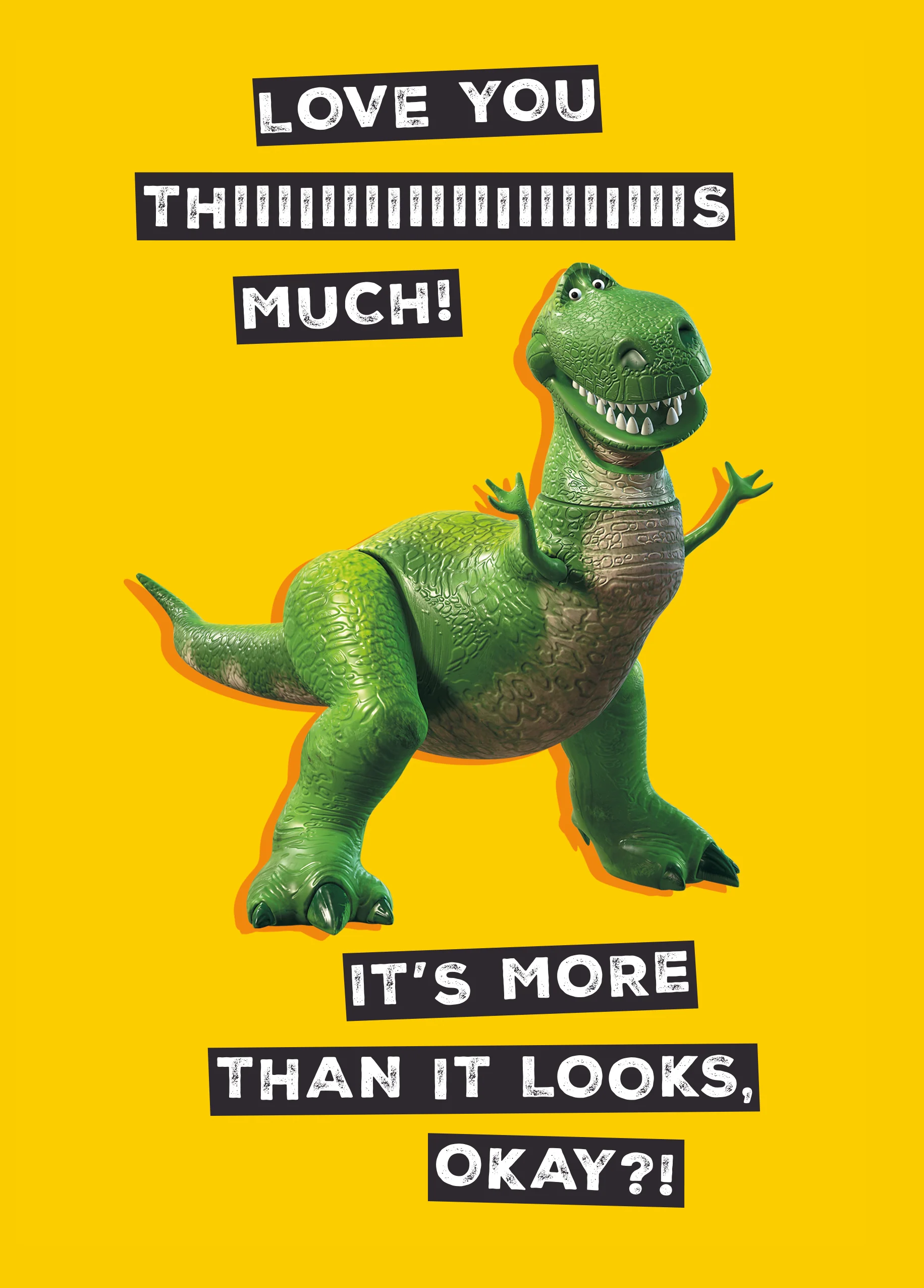 Personalised Funny Disney Rex "Love You Thiiiis Much" Anniversary Card