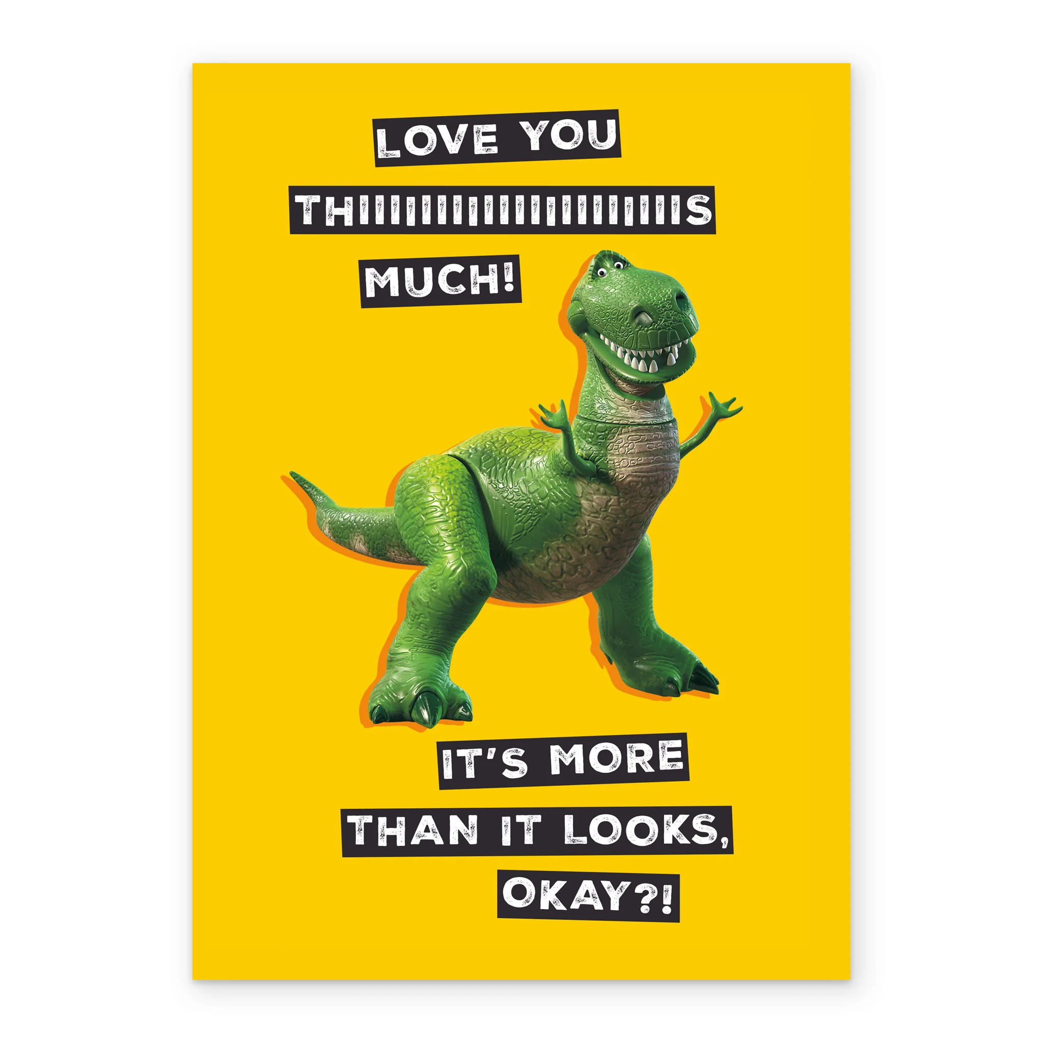 Personalised Funny Disney Rex "Love You Thiiiis Much" Anniversary Card - Image 2