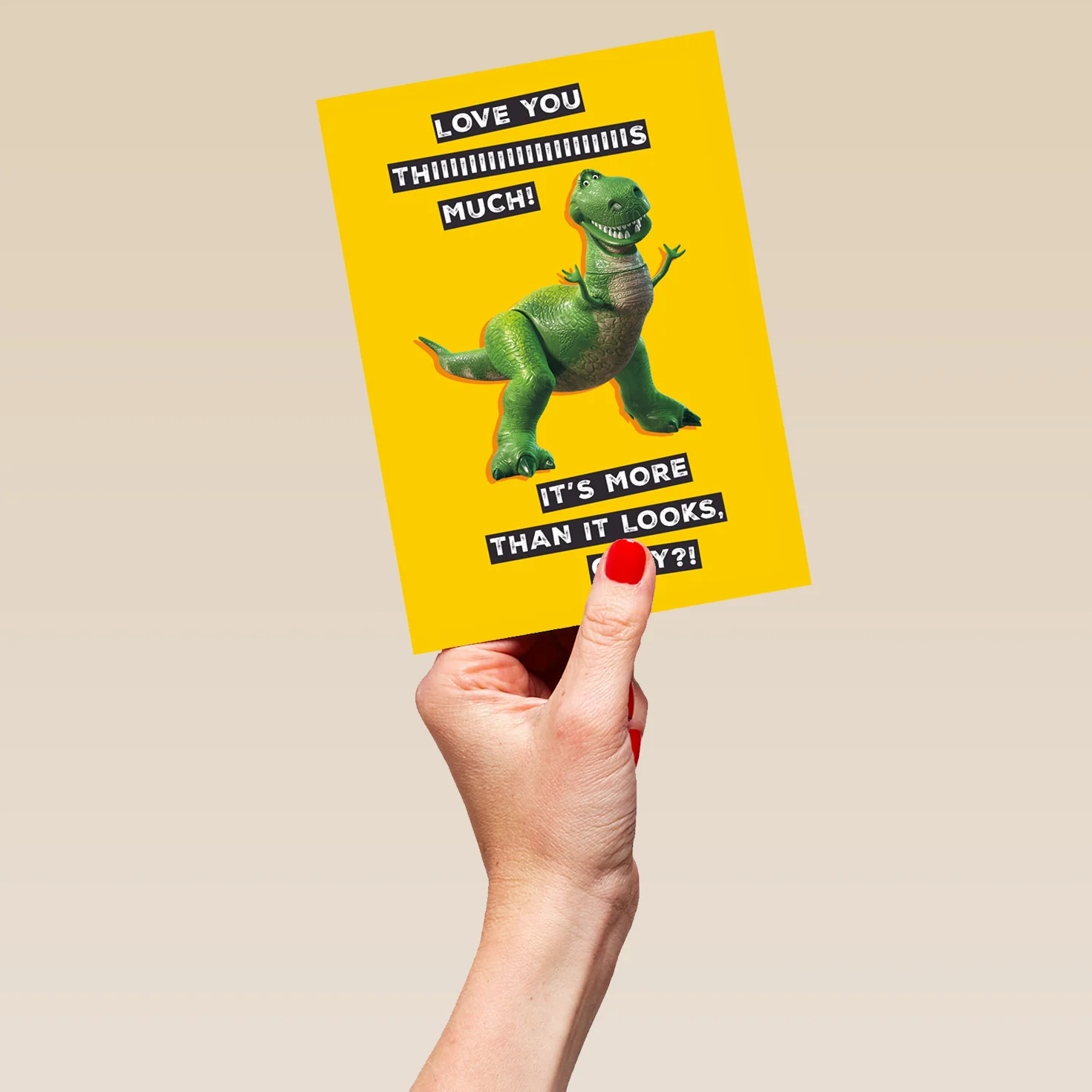Personalised Funny Disney Rex "Love You Thiiiis Much" Anniversary Card - Image 5