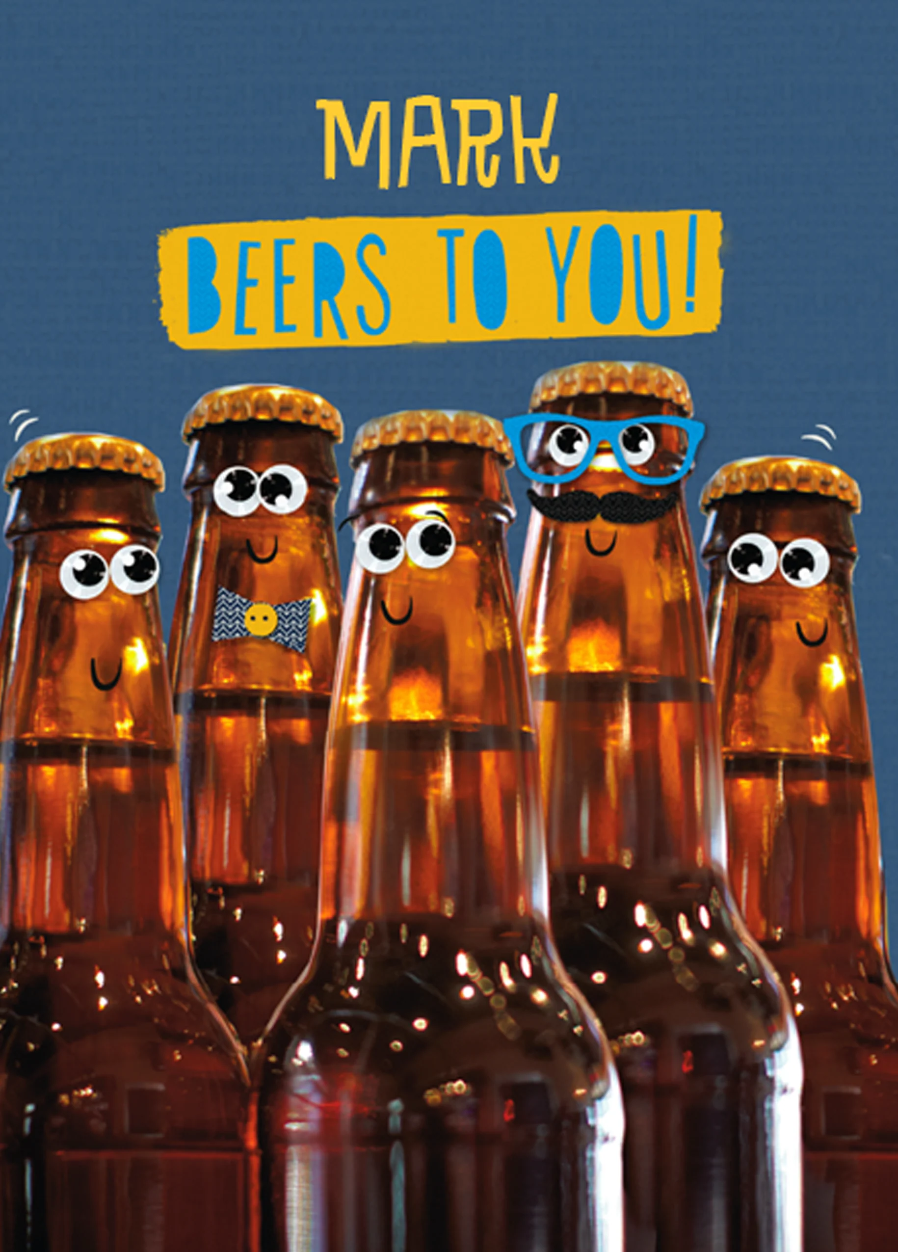 Personalised Funny Editable Beer Bottles Birthday Card