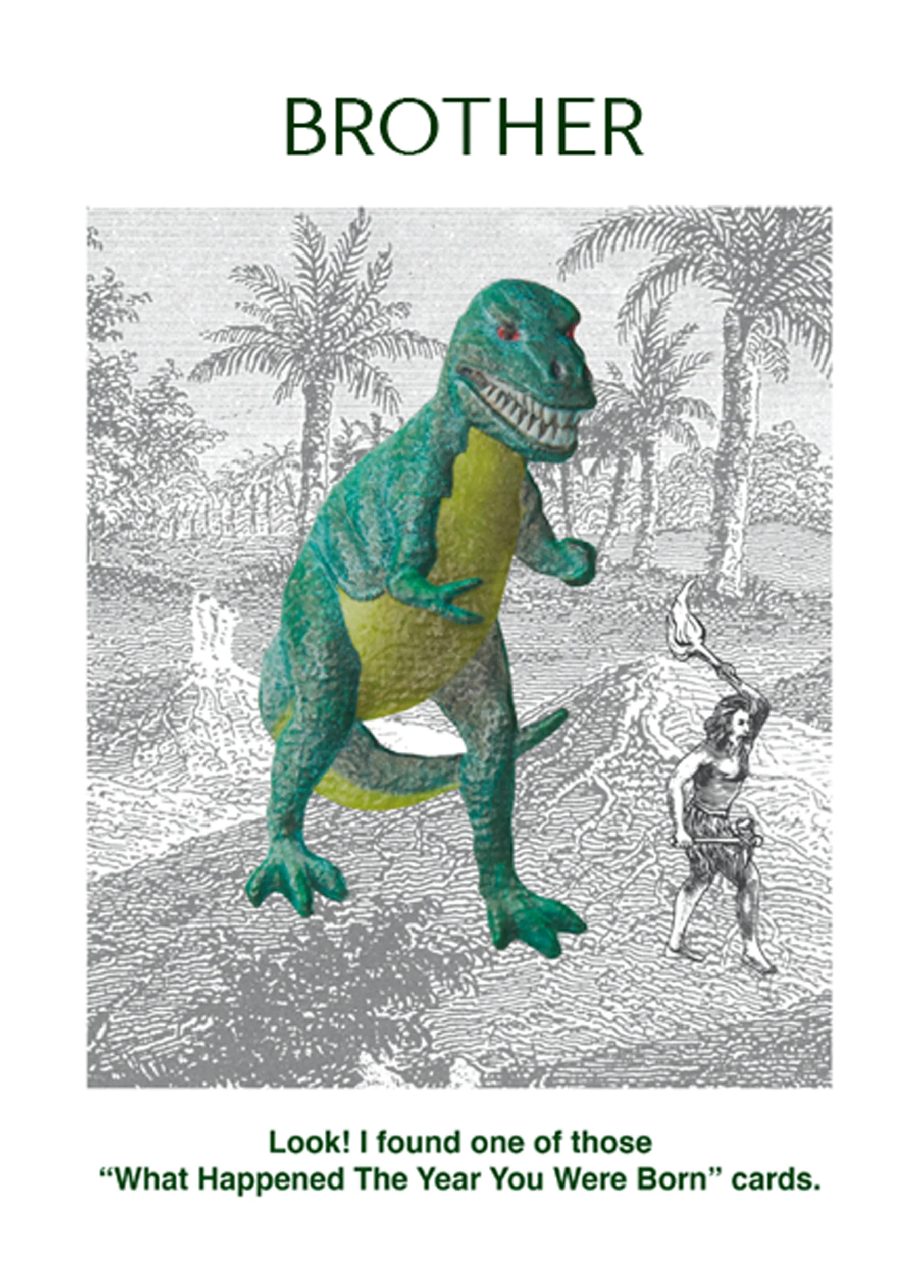 Personalised Funny Editable Dinosaur Birthday Card For Brother