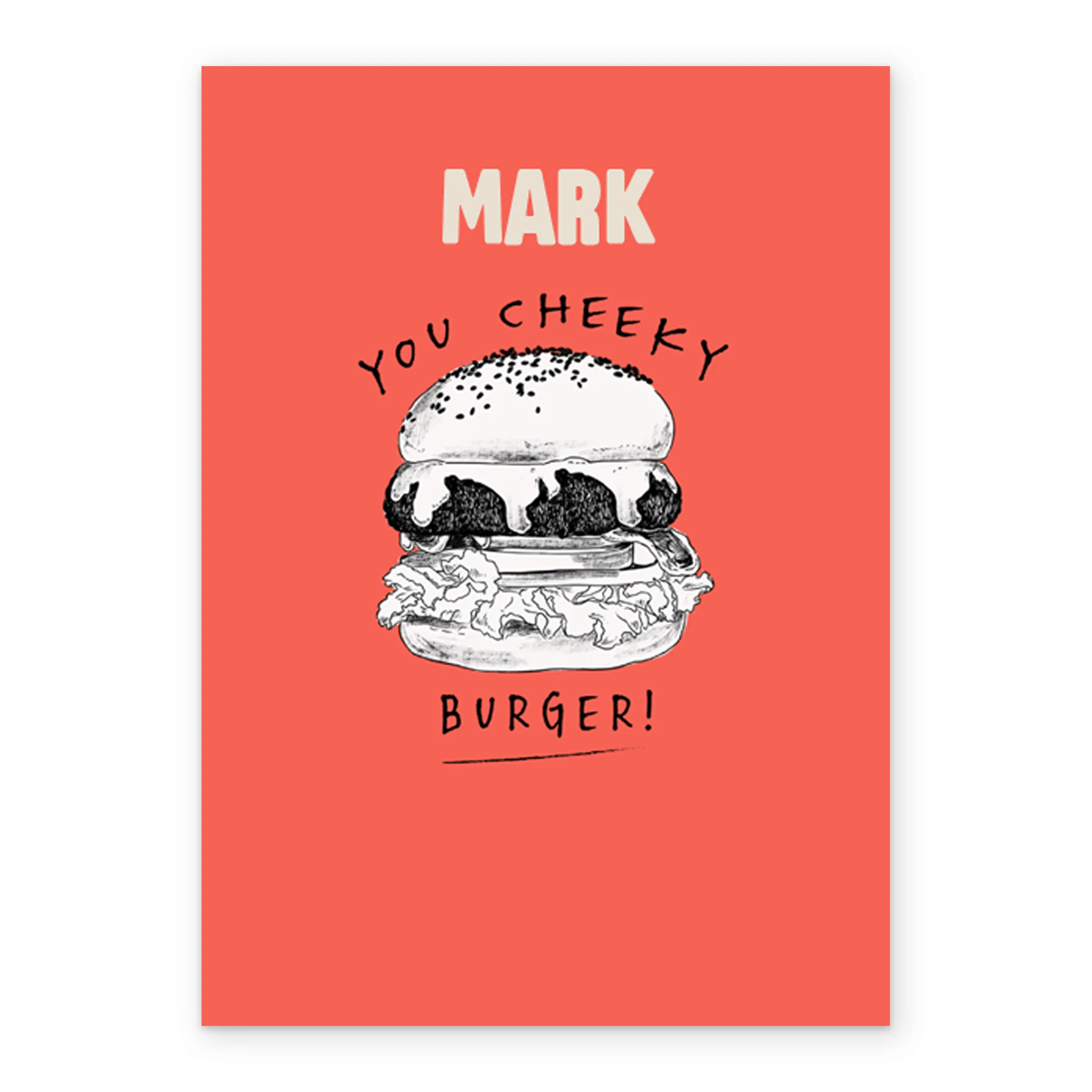 Personalised Funny Editable Illustrated Cheeky Burger Birthday Card - Image 2