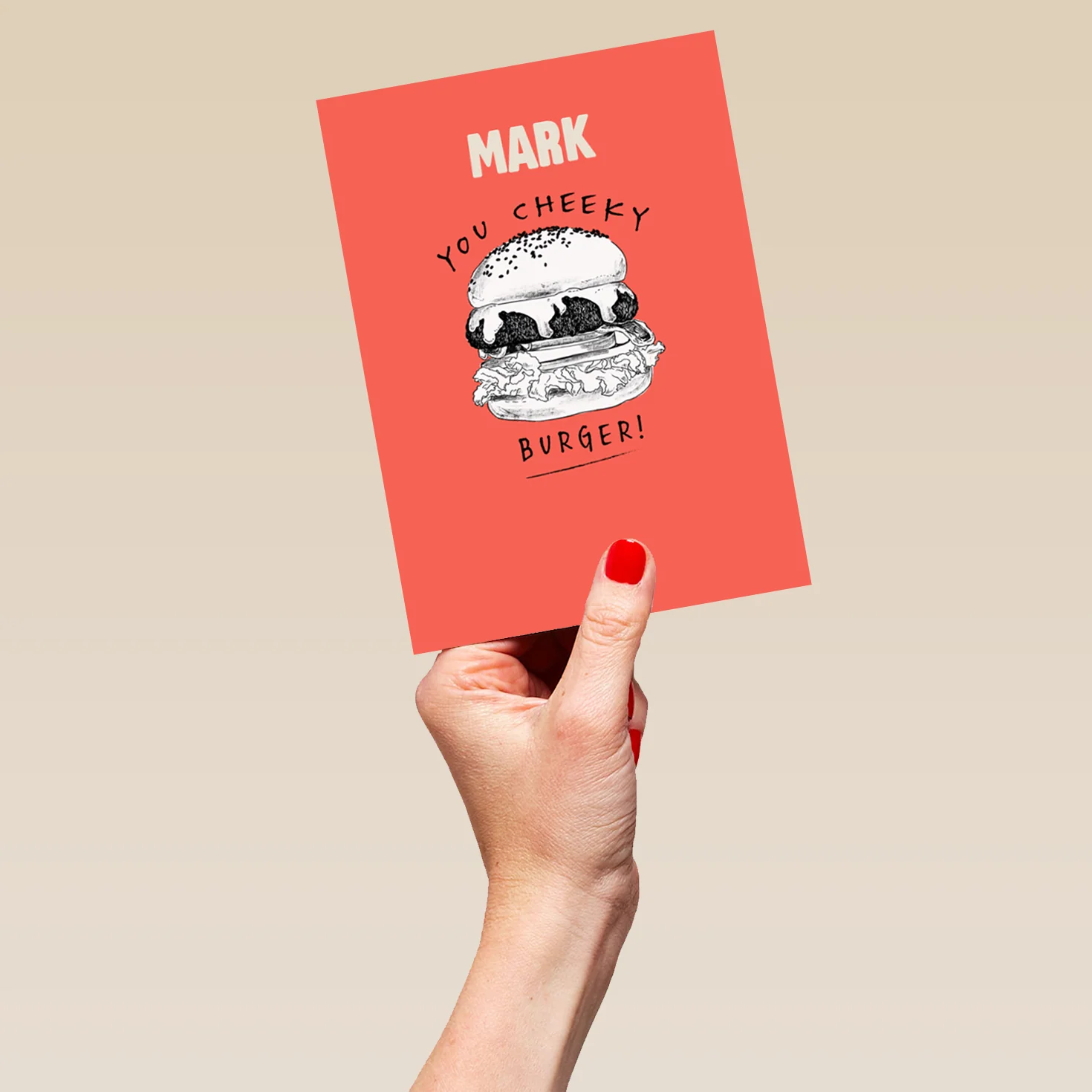 Personalised Funny Editable Illustrated Cheeky Burger Birthday Card - Image 5