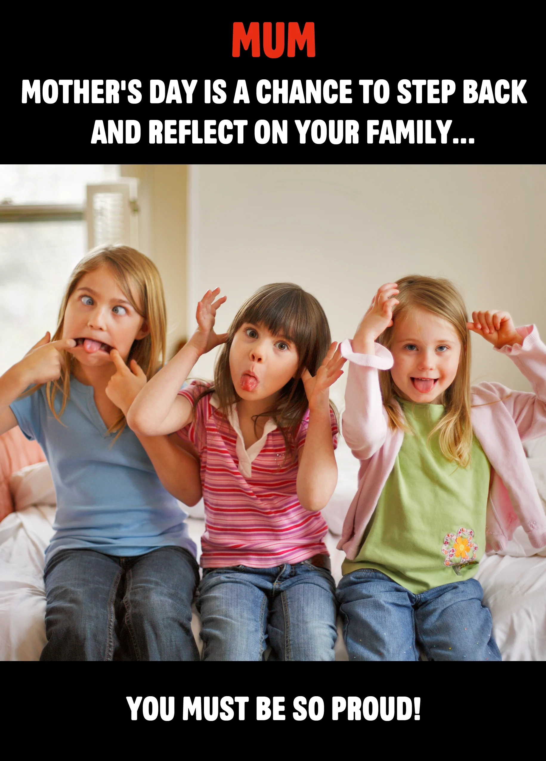 Personalised Funny Family Mother's Day Photo Upload Card For Mum