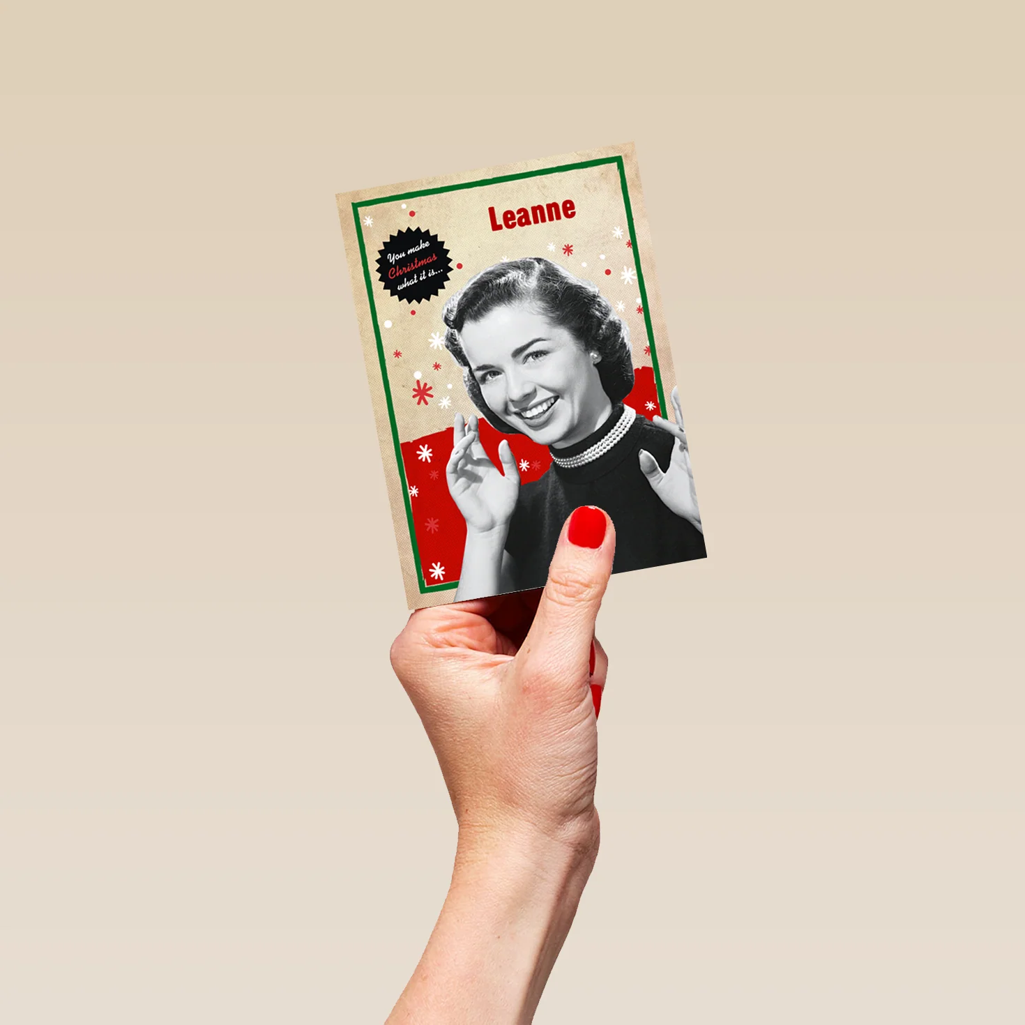 Personalised Funny Festive Vintage Christmas Card - Image 4