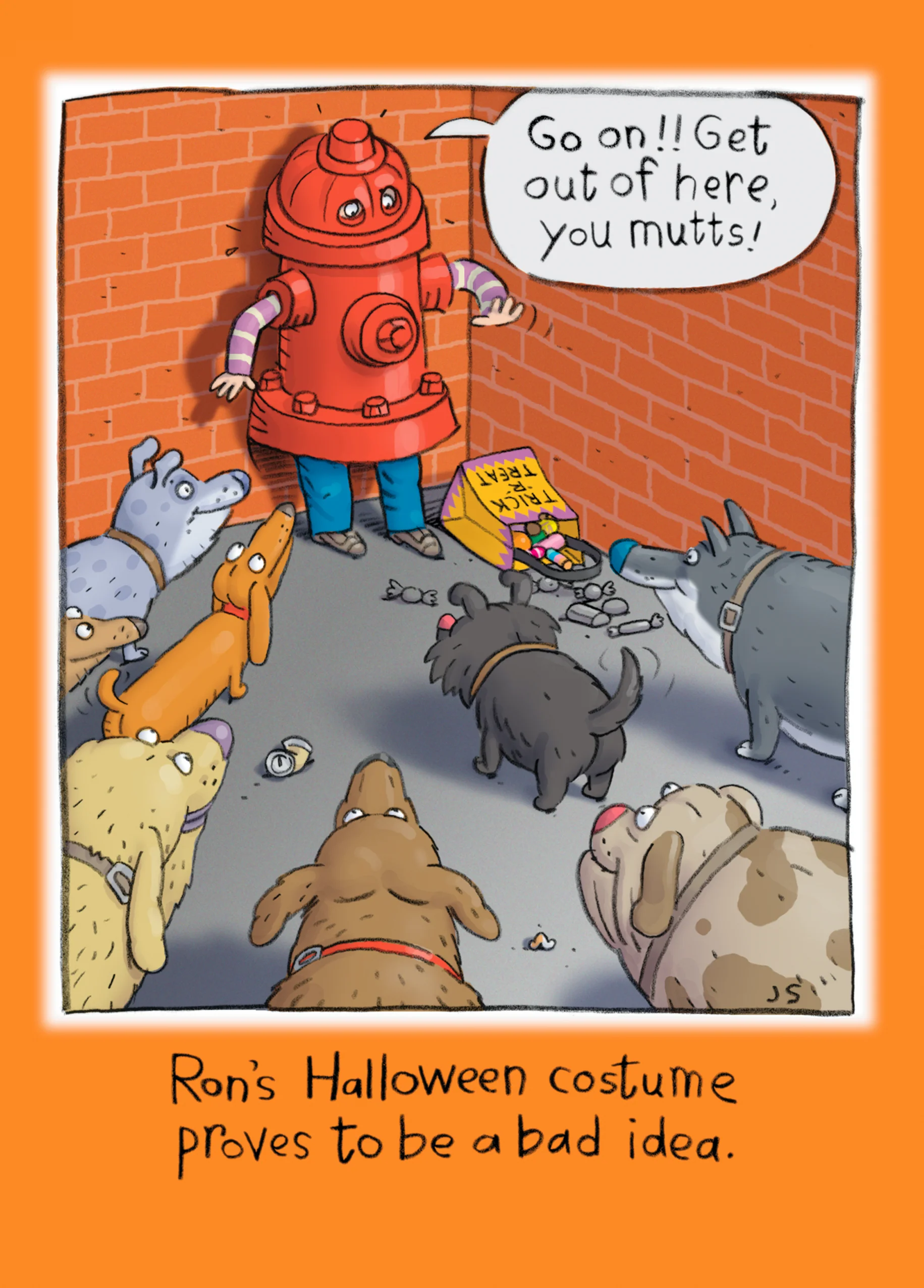 Personalised Funny Fire Hydrant Costume Halloween Card
