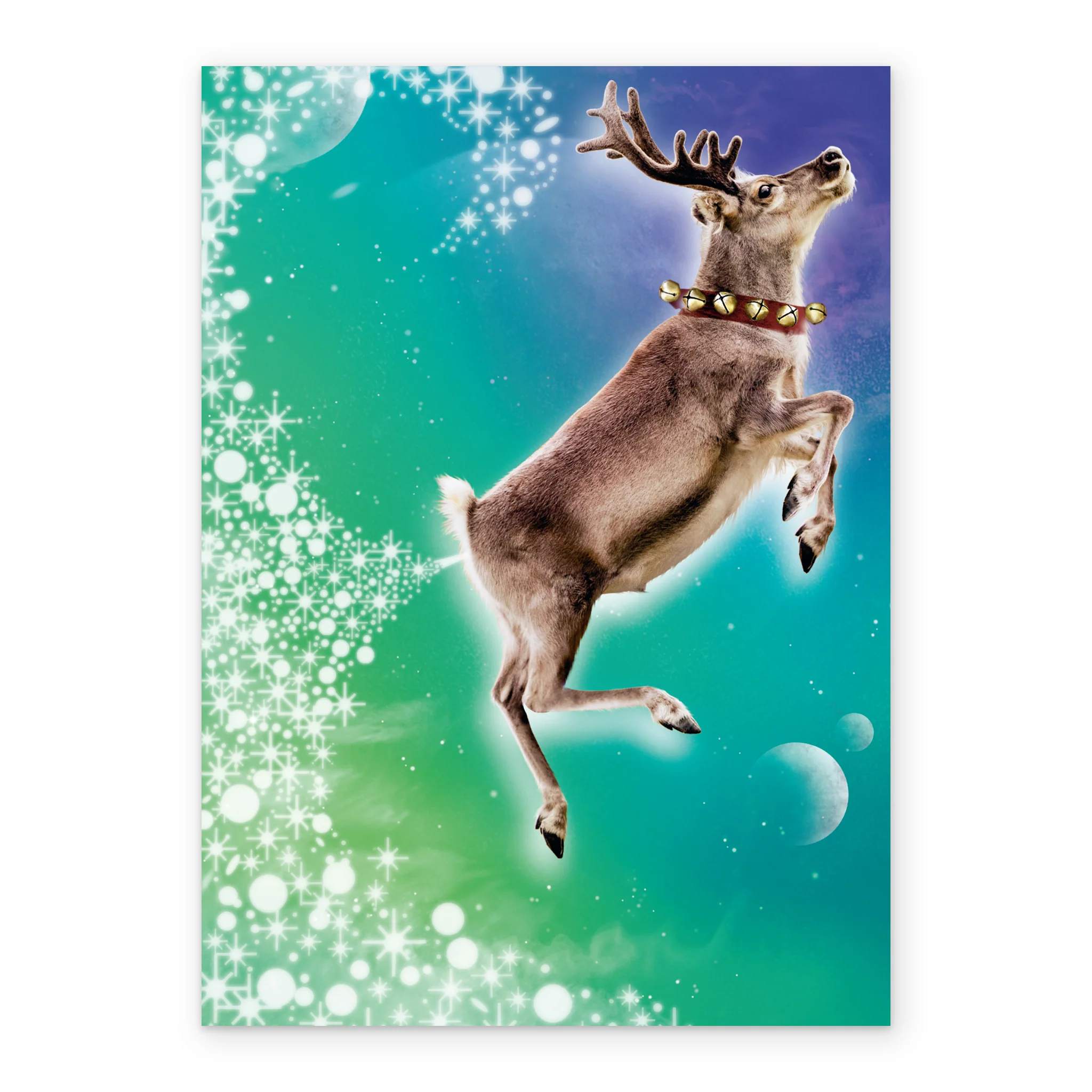 Personalised Funny Flying Reindeer Christmas Card - Image 2