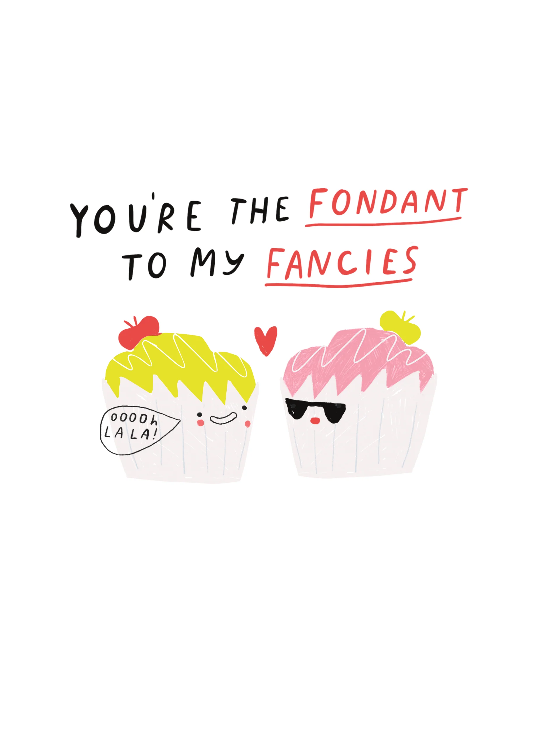 Personalised Funny Fondant Fancy Cakes Valentine's Day Card