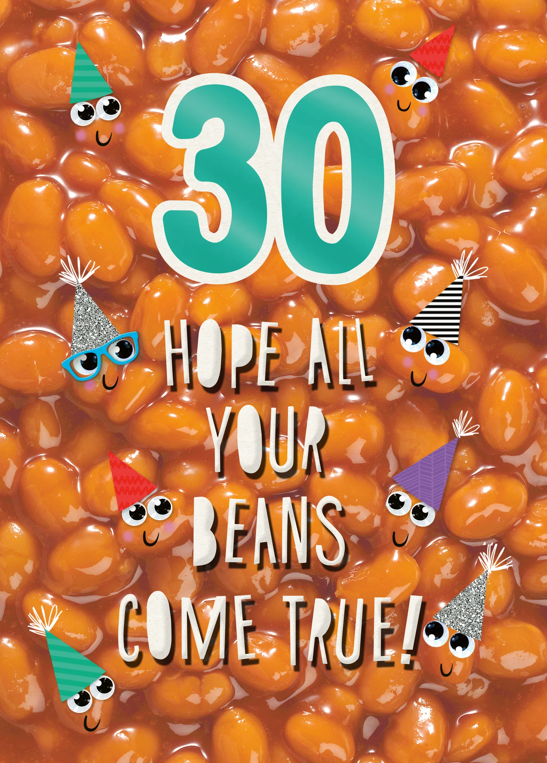 Personalised Funny Food Baked Beans 30th Birthday Card