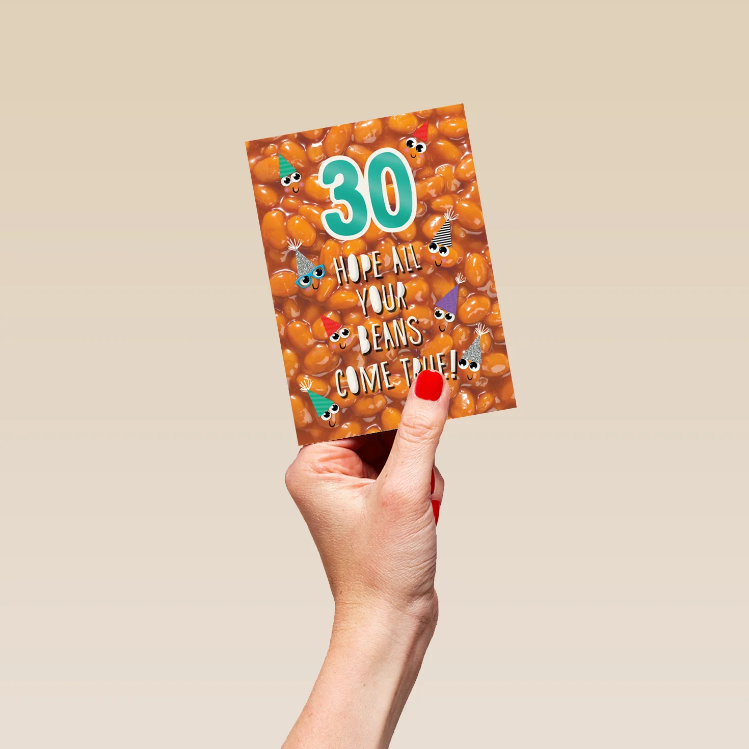 Personalised Funny Food Baked Beans 30th Birthday Card - Image 4