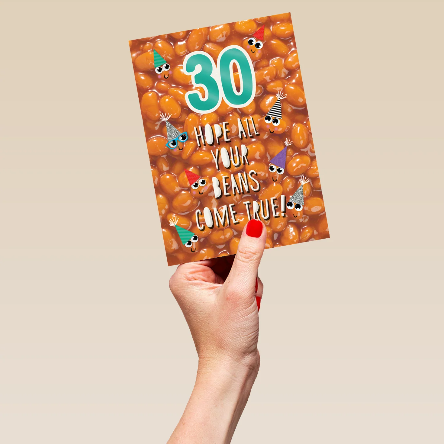 Personalised Funny Food Baked Beans 30th Birthday Card - Image 5