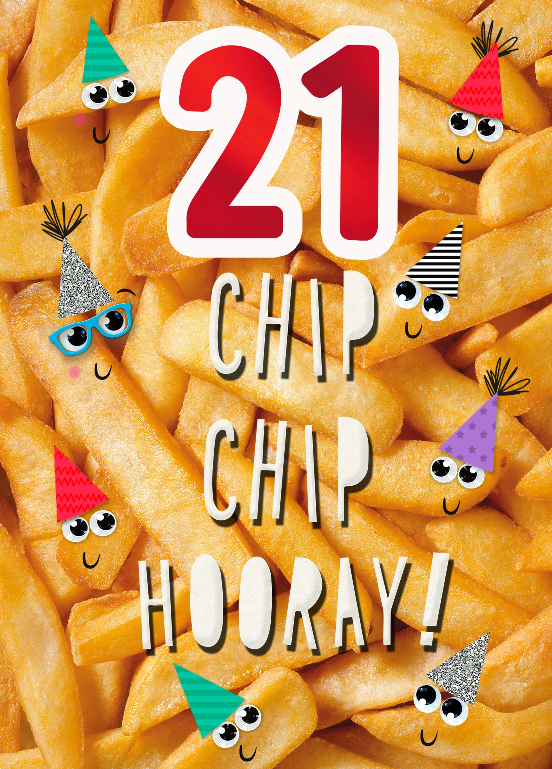 Personalised Funny Food Chips 21st Birthday Card