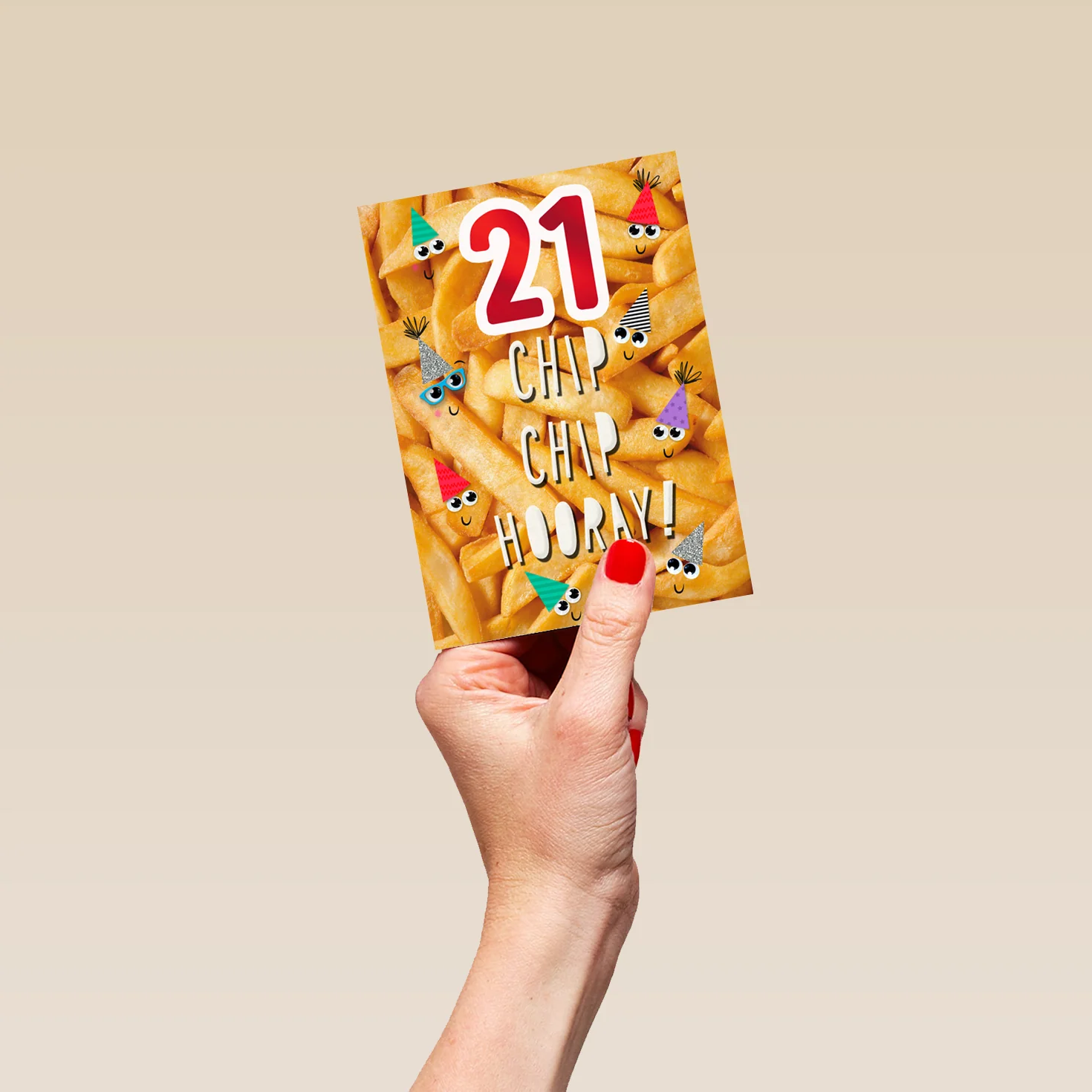 Personalised Funny Food Chips 21st Birthday Card - Image 4
