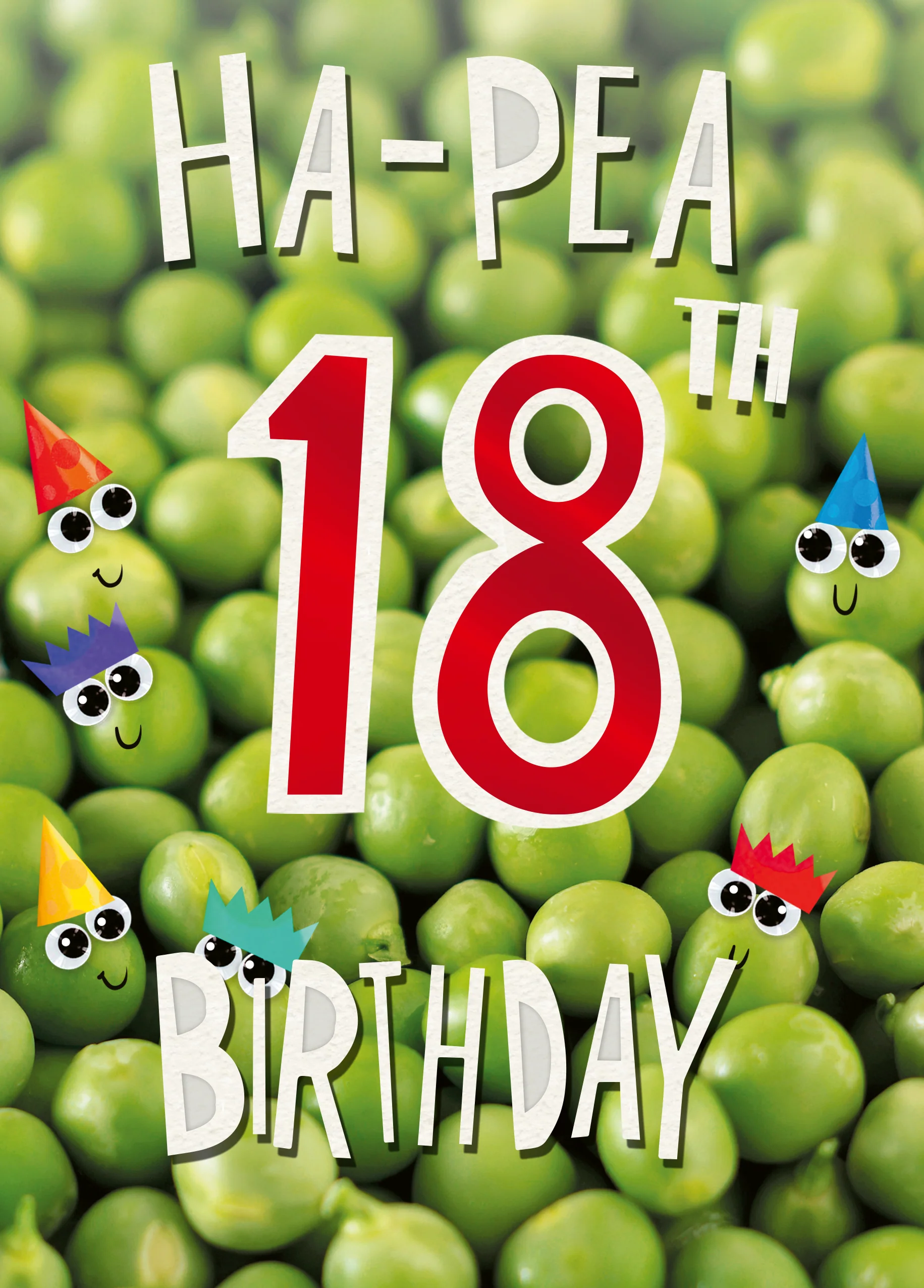 Personalised Funny Food Green Peas 18th Birthday Card