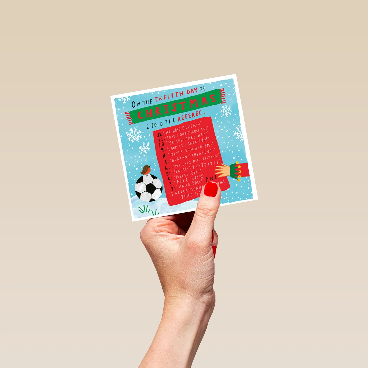 Personalised Funny Football List Christmas Card - Image 4