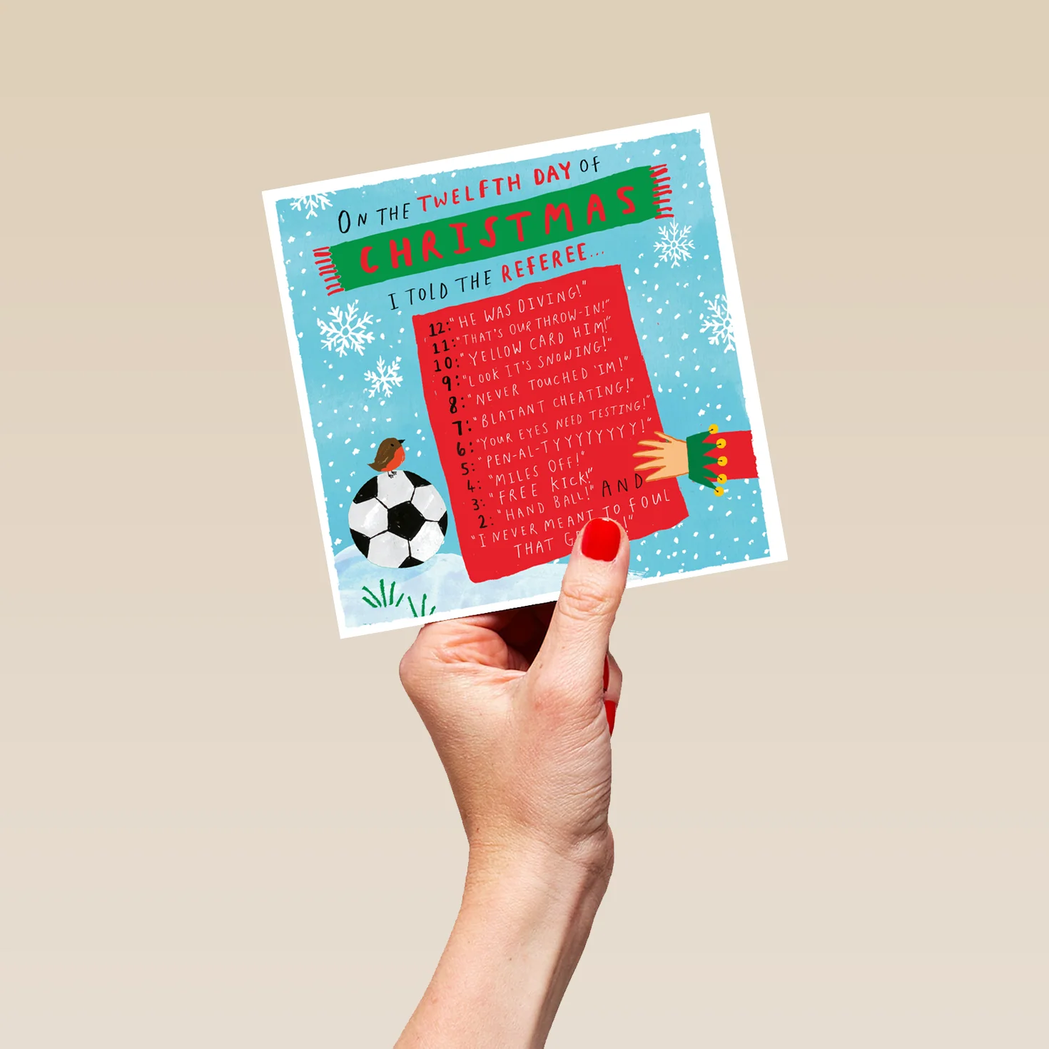Personalised Funny Football List Christmas Card - Image 5