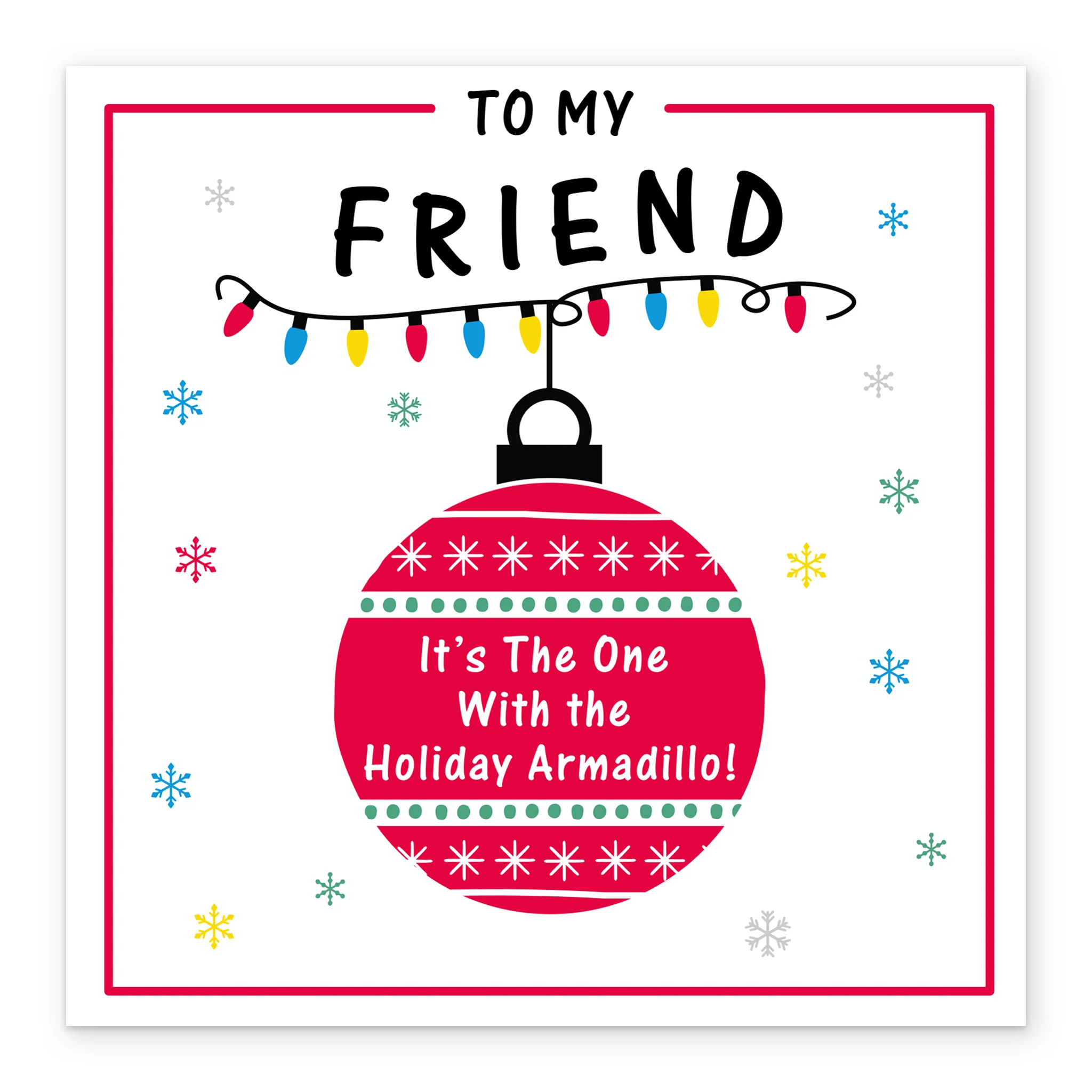 Personalised Funny Friends™ Holiday Armadillo Christmas Card - Image 2