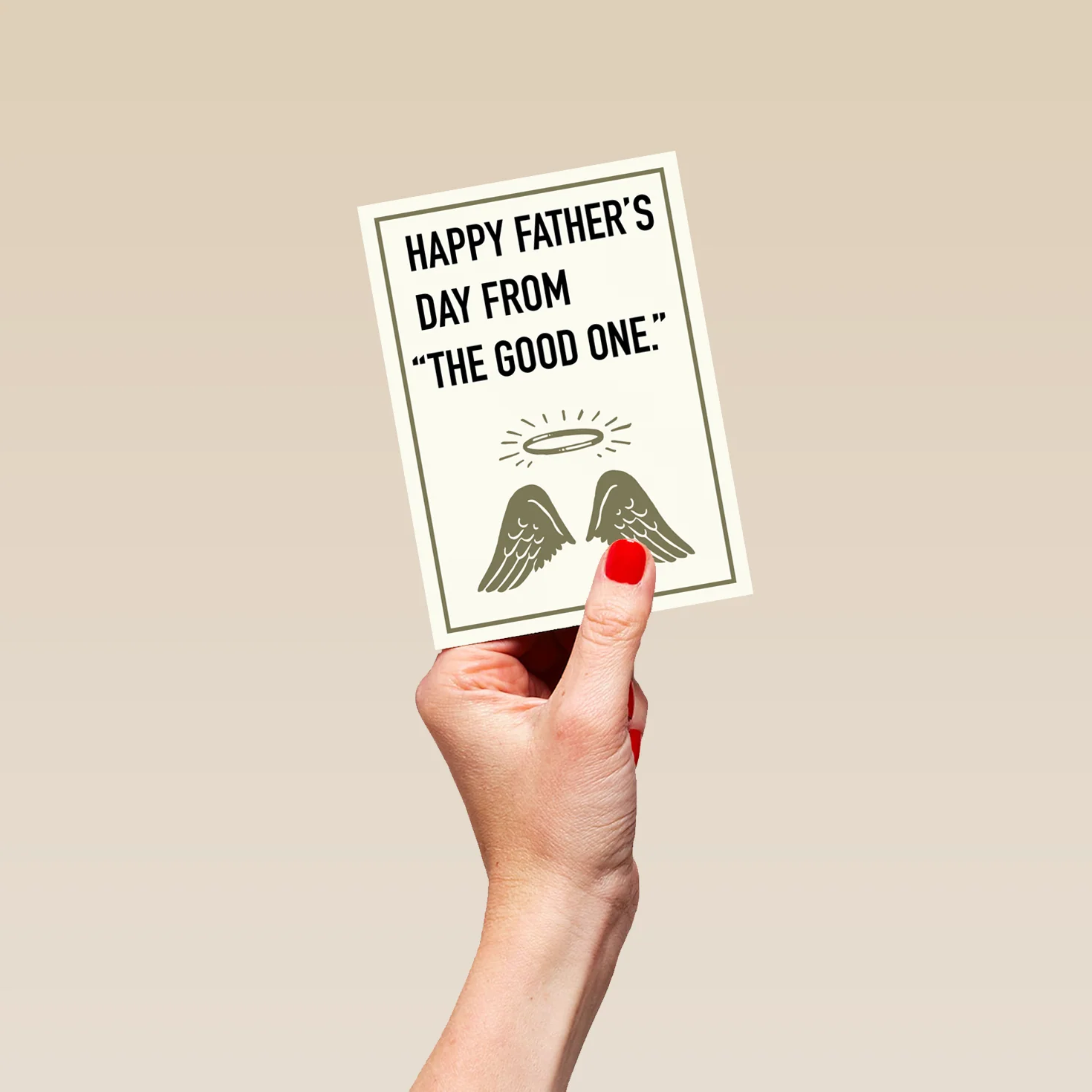 Personalised Funny From One Good Angel Father's Day Card - Image 4