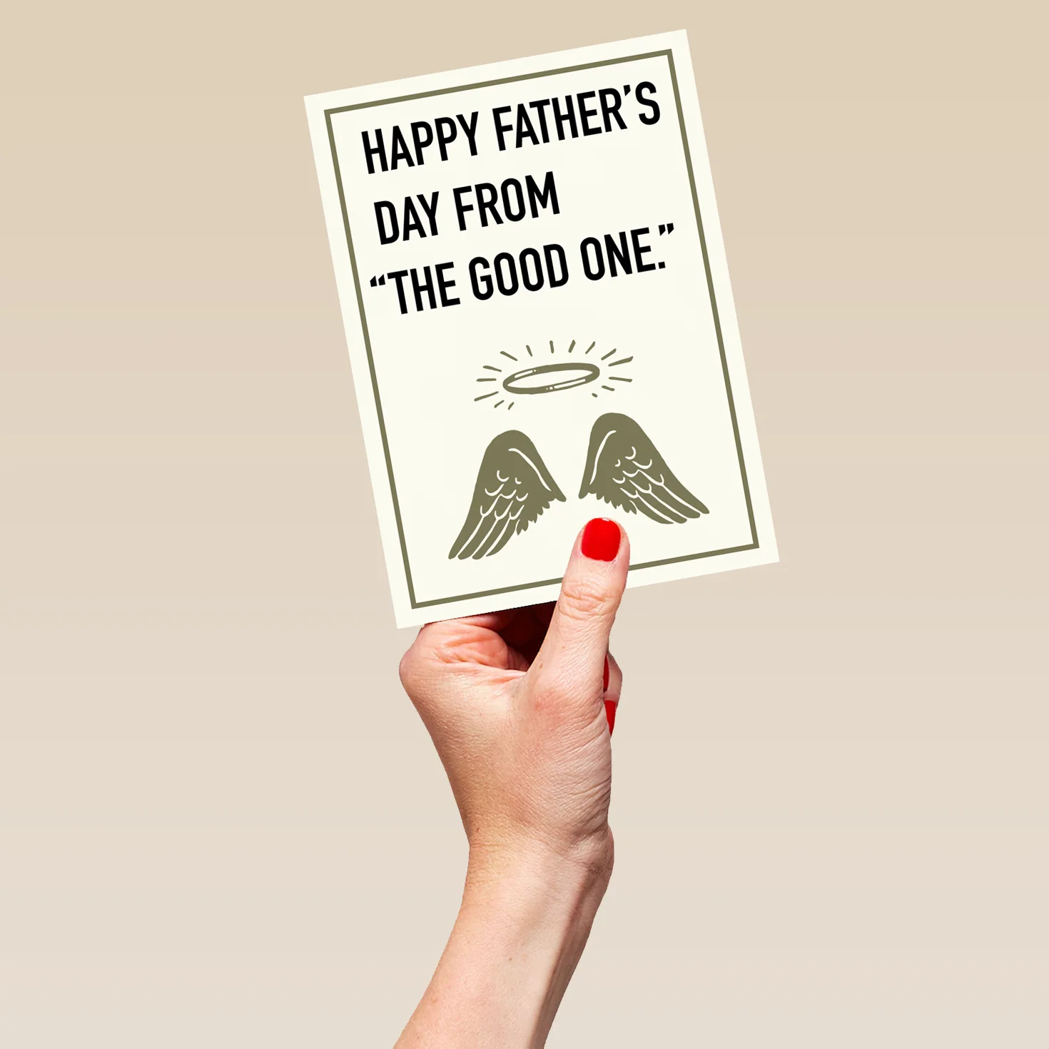 Personalised Funny From One Good Angel Father's Day Card - Image 5