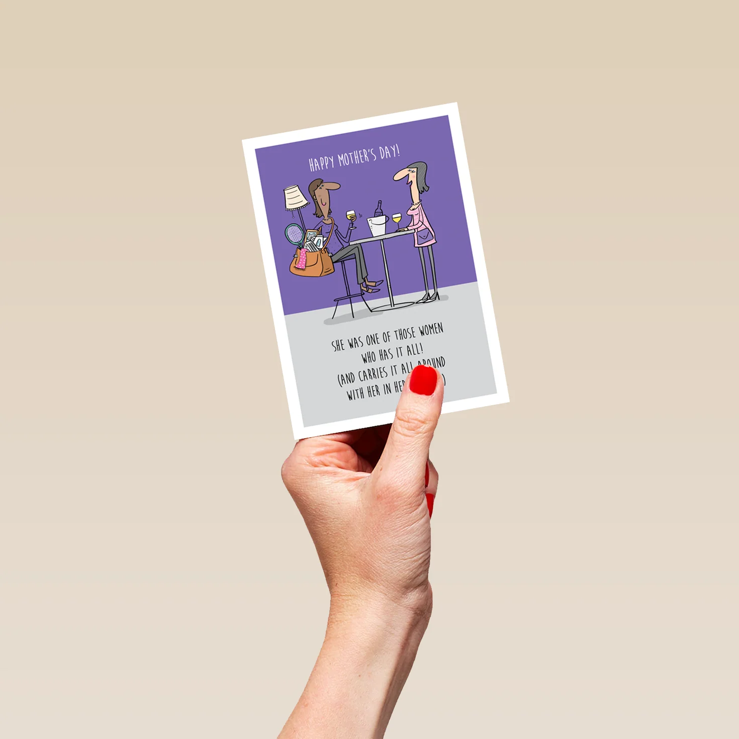 Personalised Funny Full Handbag Mother's Day Card - Image 4