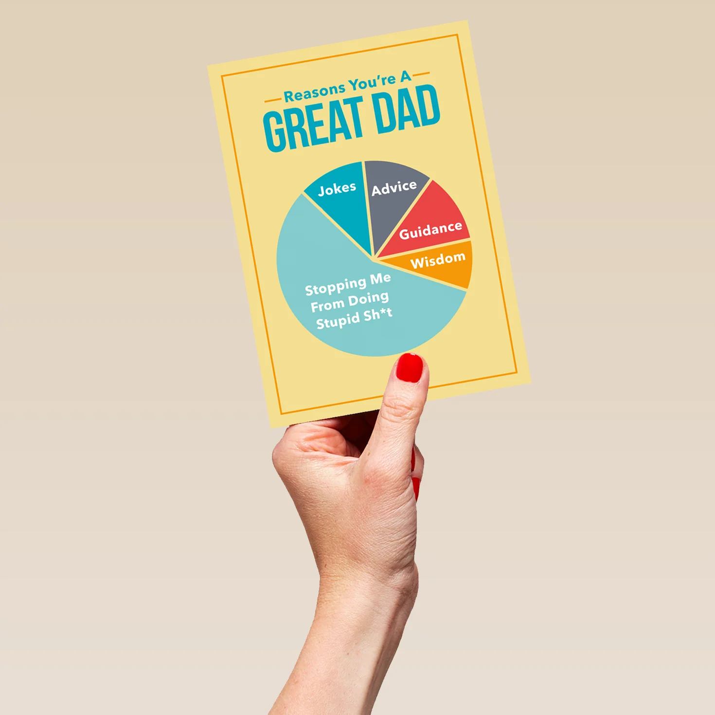Personalised Funny "Great Dad" Pie-Chart Father's Day Card - Image 5