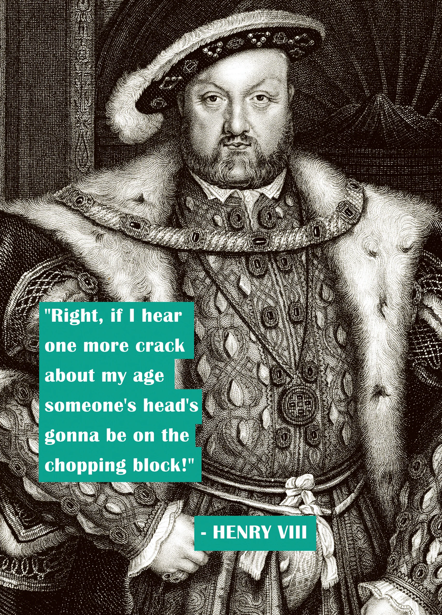 Personalised Funny Henry VIII Portrait Birthday Card