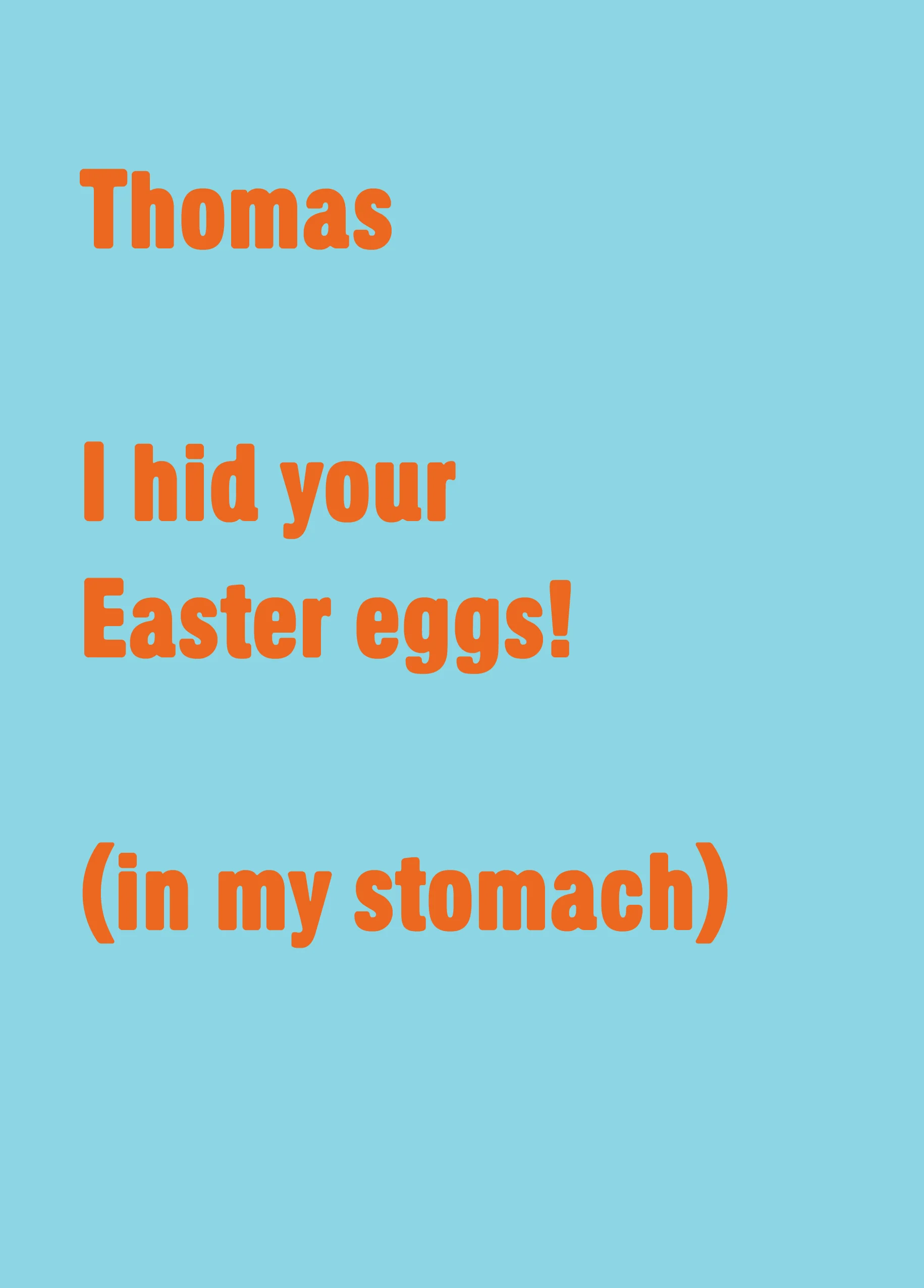 Personalised Funny Hid Your Eggs Text Easter Card