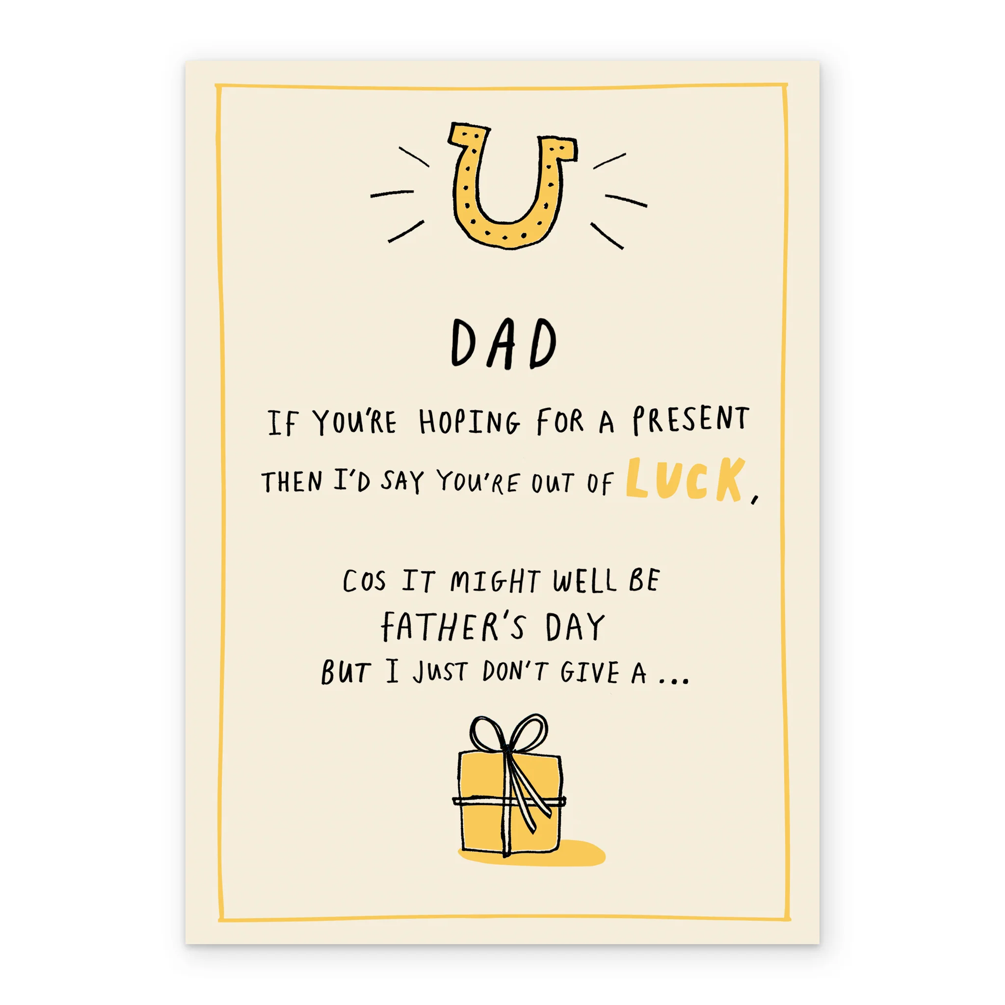 Personalised Funny Horseshoe & Gift Father's Day Card for Dad - Image 2